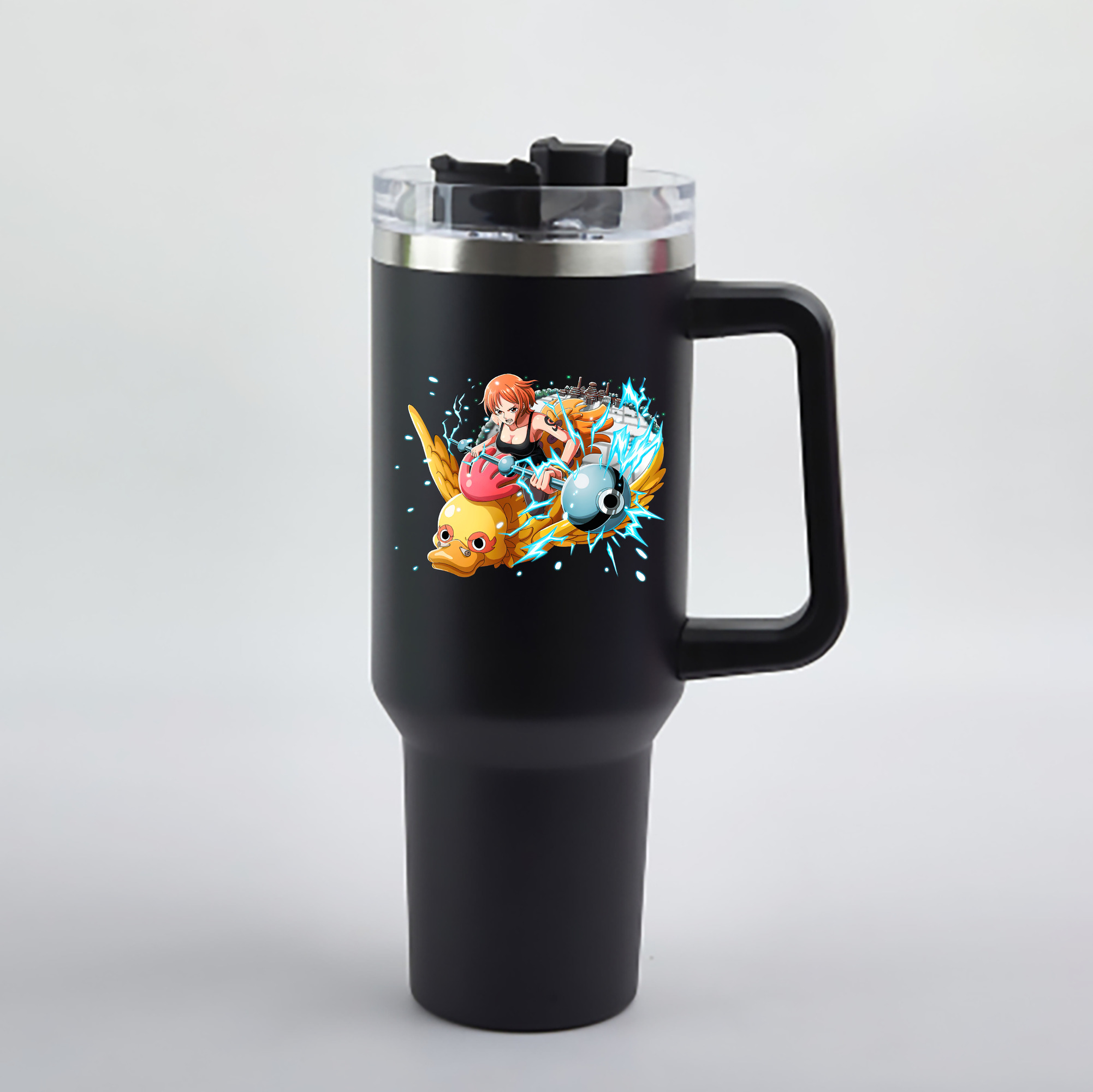 ワンピース ナミ ONE PIECE Nami 1200mL車用タンブラー - クリスタルステッカー（プラスチックストロー付き）
