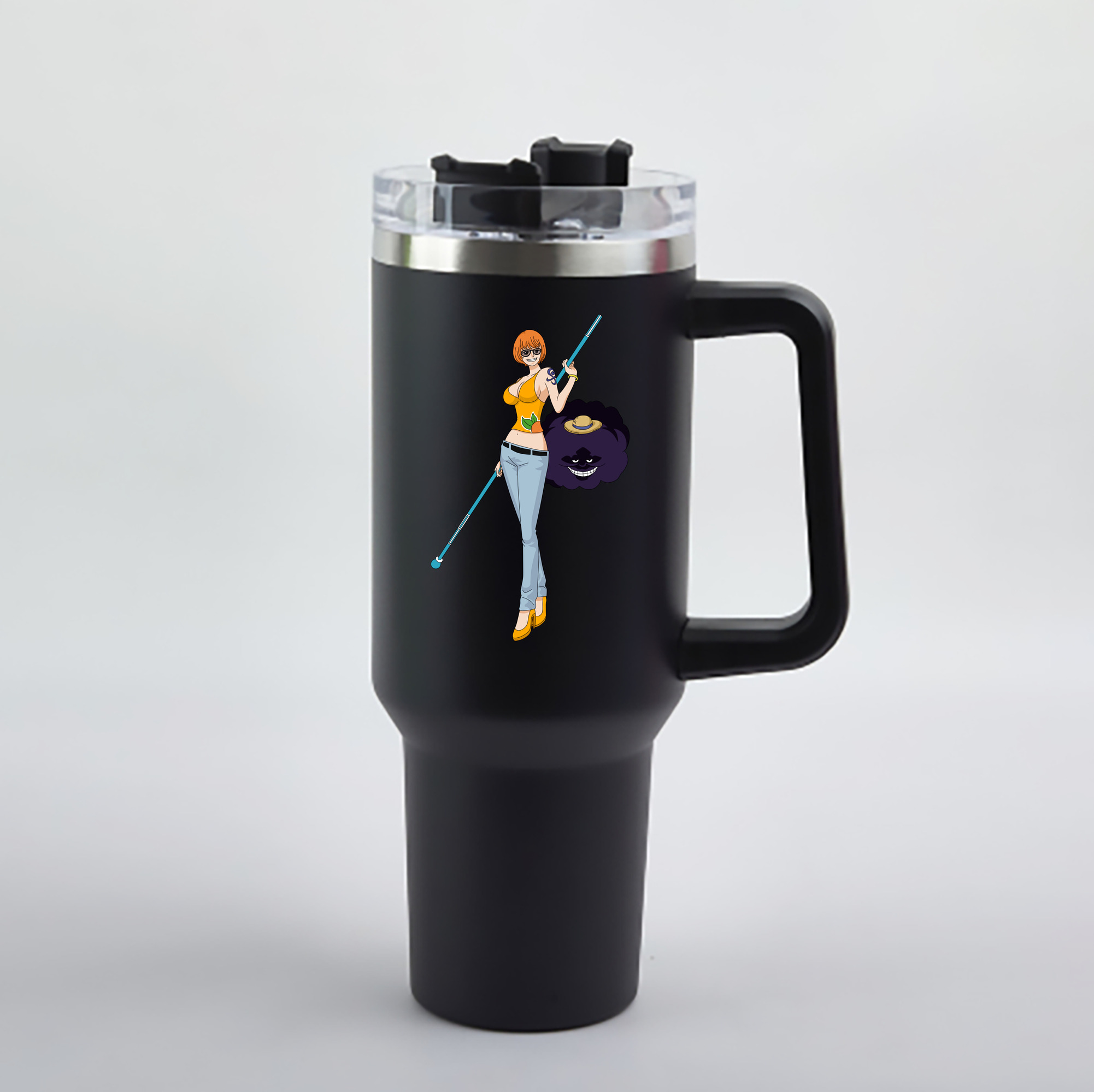ワンピース ナミ ONE PIECE Nami 1200mL車用タンブラー - クリスタルステッカー（プラスチックストロー付き）