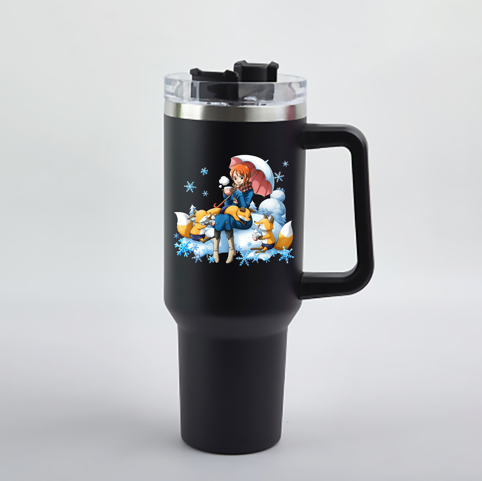 ワンピース ナミ ONE PIECE Nami 1200mL車用タンブラー - クリスタルステッカー（プラスチックストロー付き）