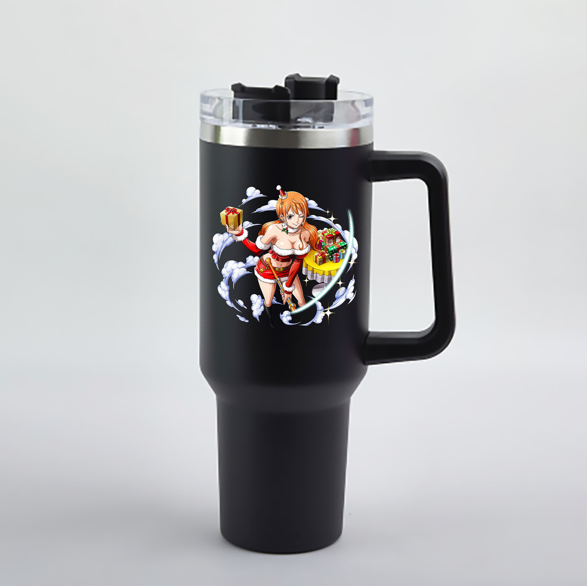 ワンピース ナミ ONE PIECE Nami 1200mL車用タンブラー - クリスタルステッカー（プラスチックストロー付き）