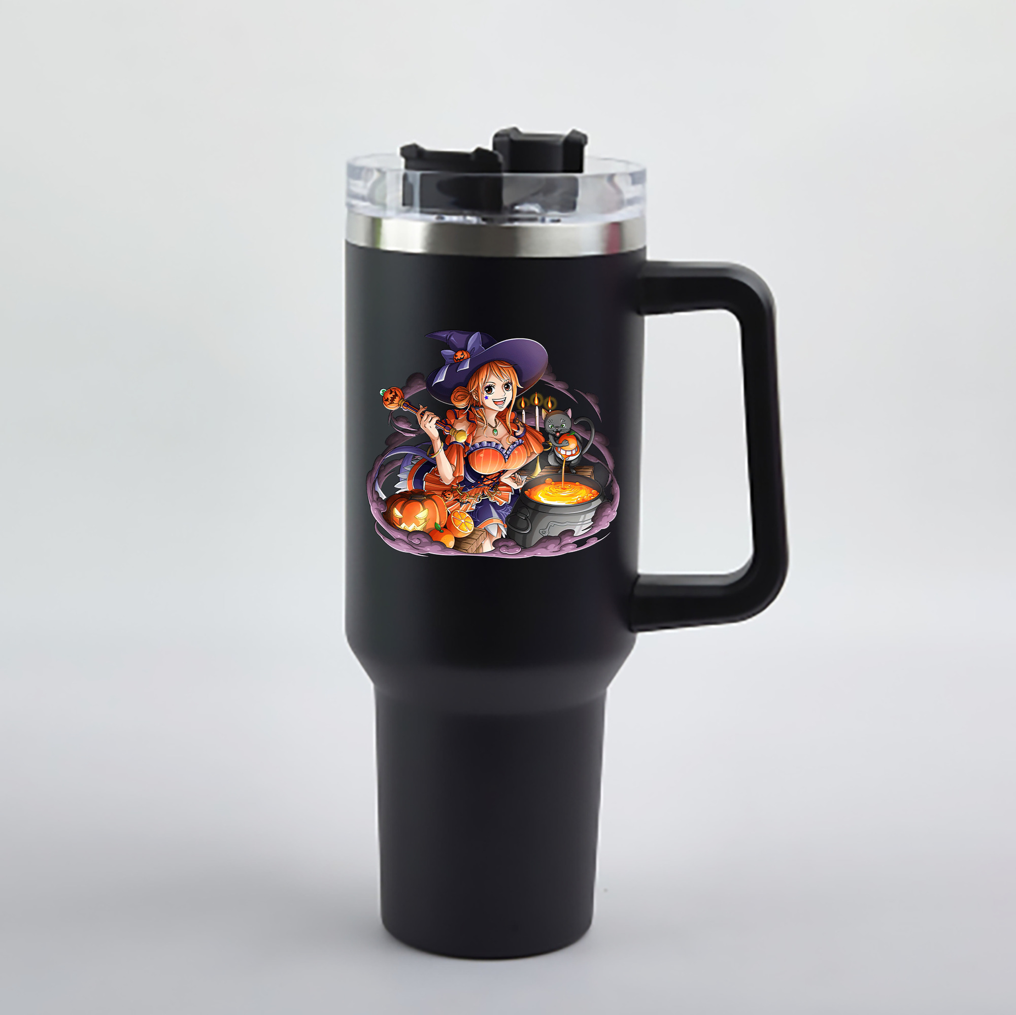 ワンピース ナミ ONE PIECE Nami 1200mL車用タンブラー - クリスタルステッカー（プラスチックストロー付き）