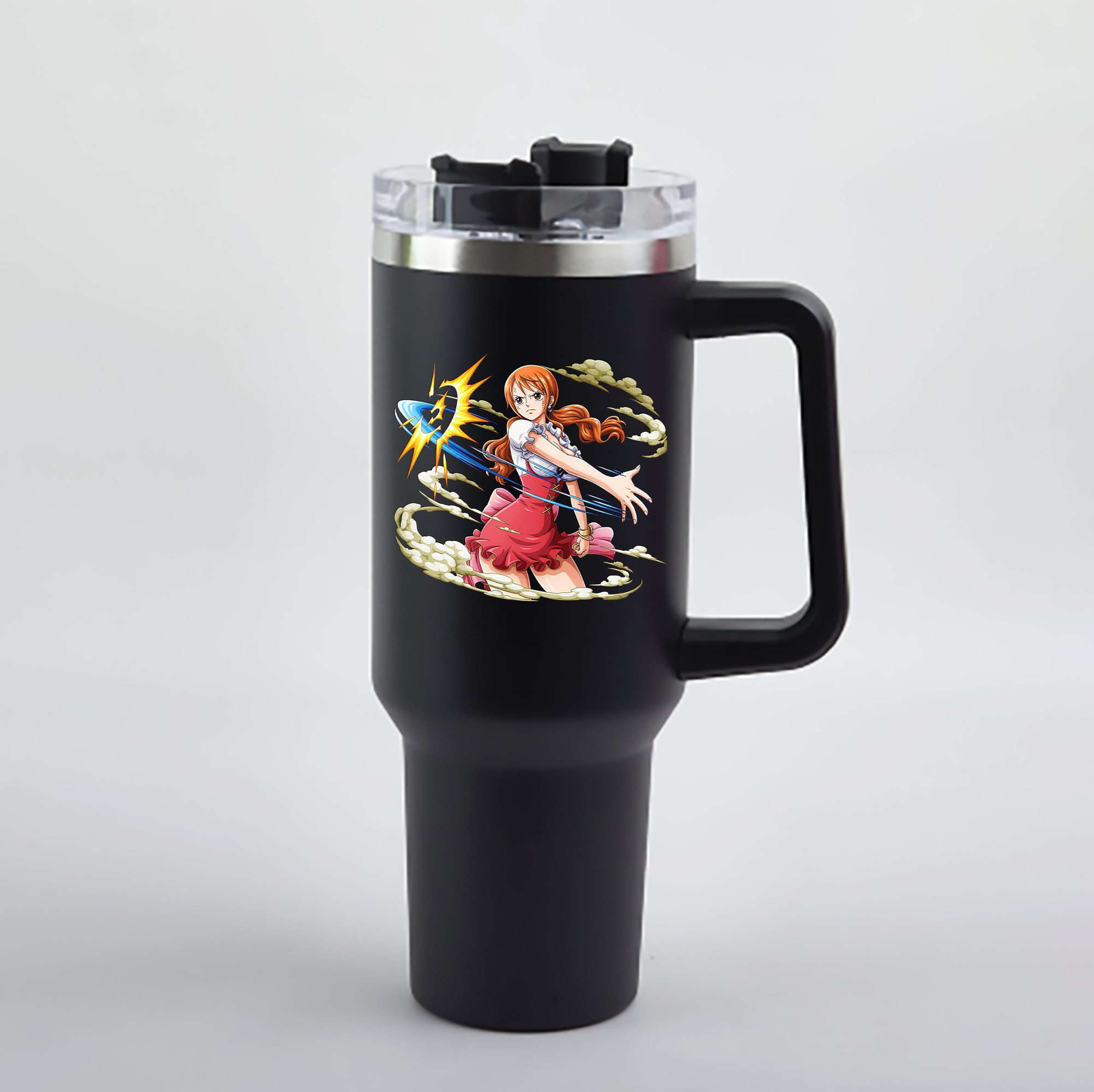 ワンピース ナミ ONE PIECE Nami 1200mL車用タンブラー - クリスタルステッカー（プラスチックストロー付き）