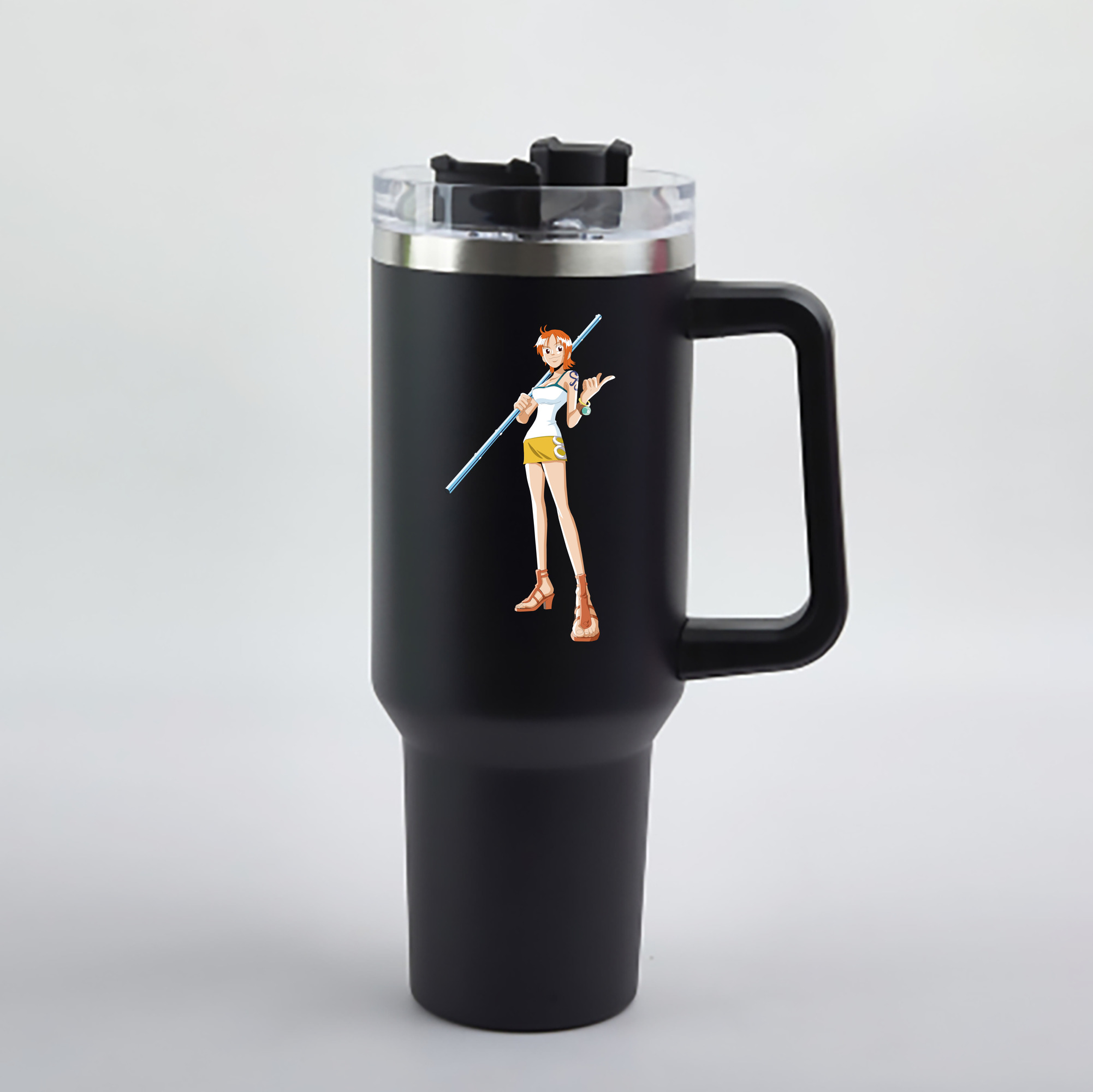ワンピース ナミ ONE PIECE Nami 1200mL車用タンブラー - クリスタルステッカー（プラスチックストロー付き）