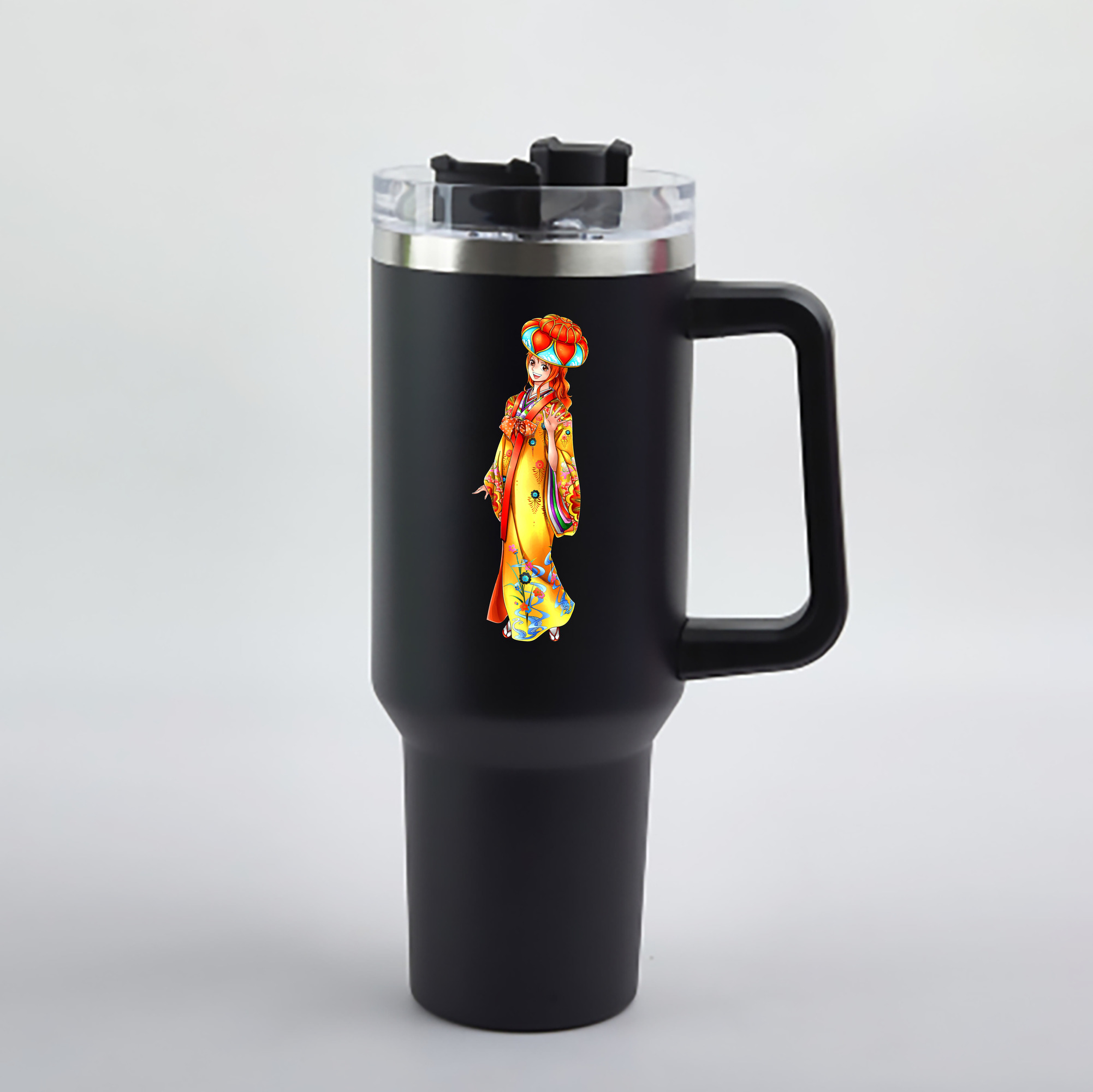 ワンピース ナミ ONE PIECE Nami 1200mL車用タンブラー - クリスタルステッカー（プラスチックストロー付き）