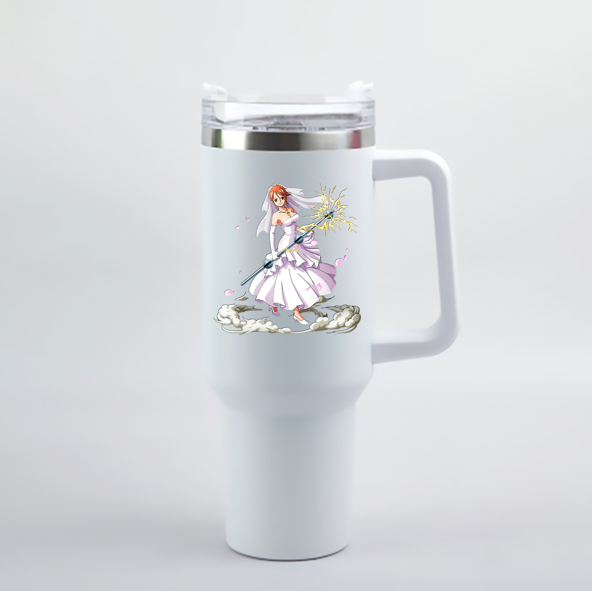 ワンピース ナミ ONE PIECE Nami 1200mL車用タンブラー - クリスタルステッカー（プラスチックストロー付き）