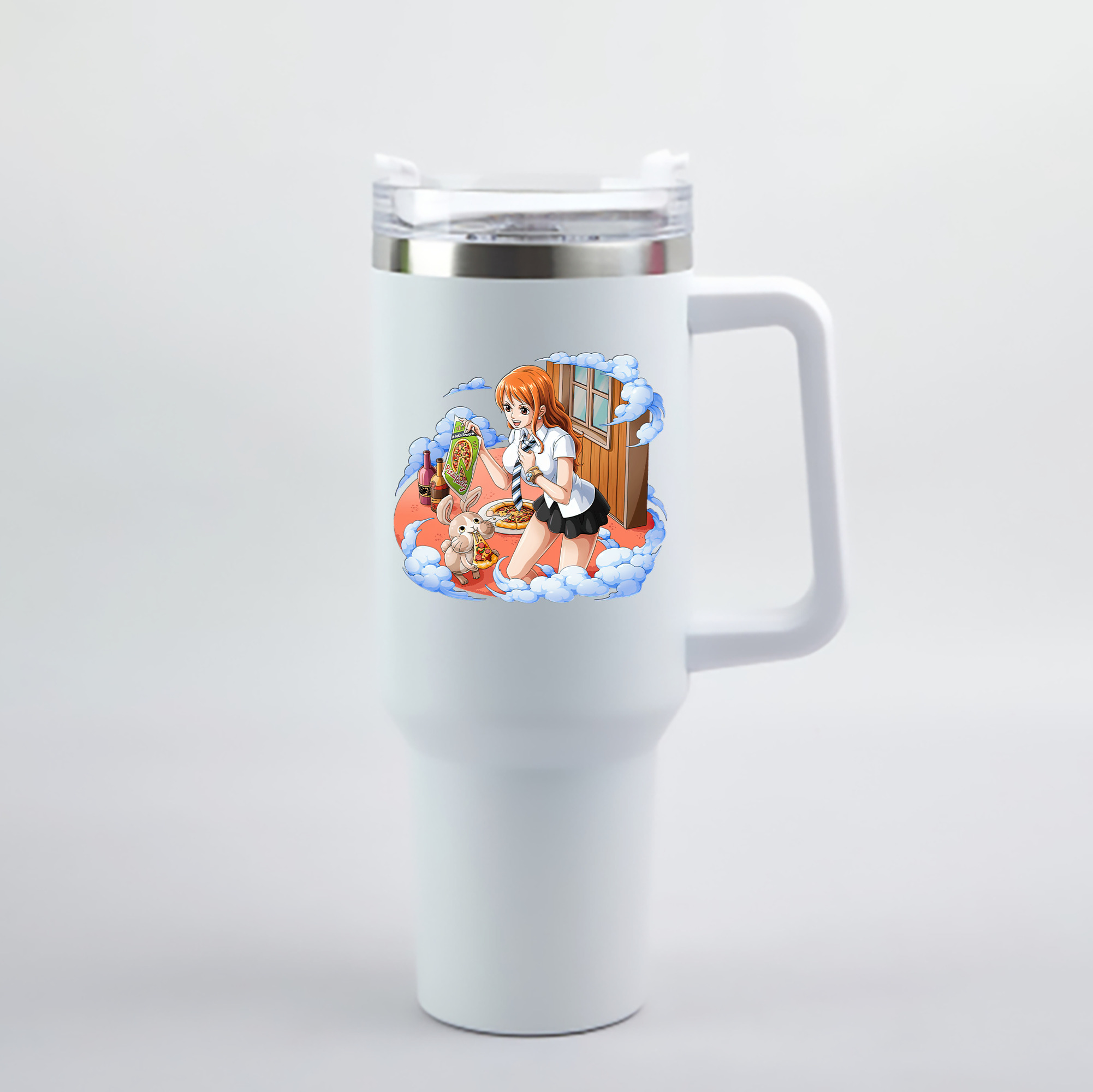 ワンピース ナミ ONE PIECE Nami 1200mL車用タンブラー - クリスタルステッカー（プラスチックストロー付き）
