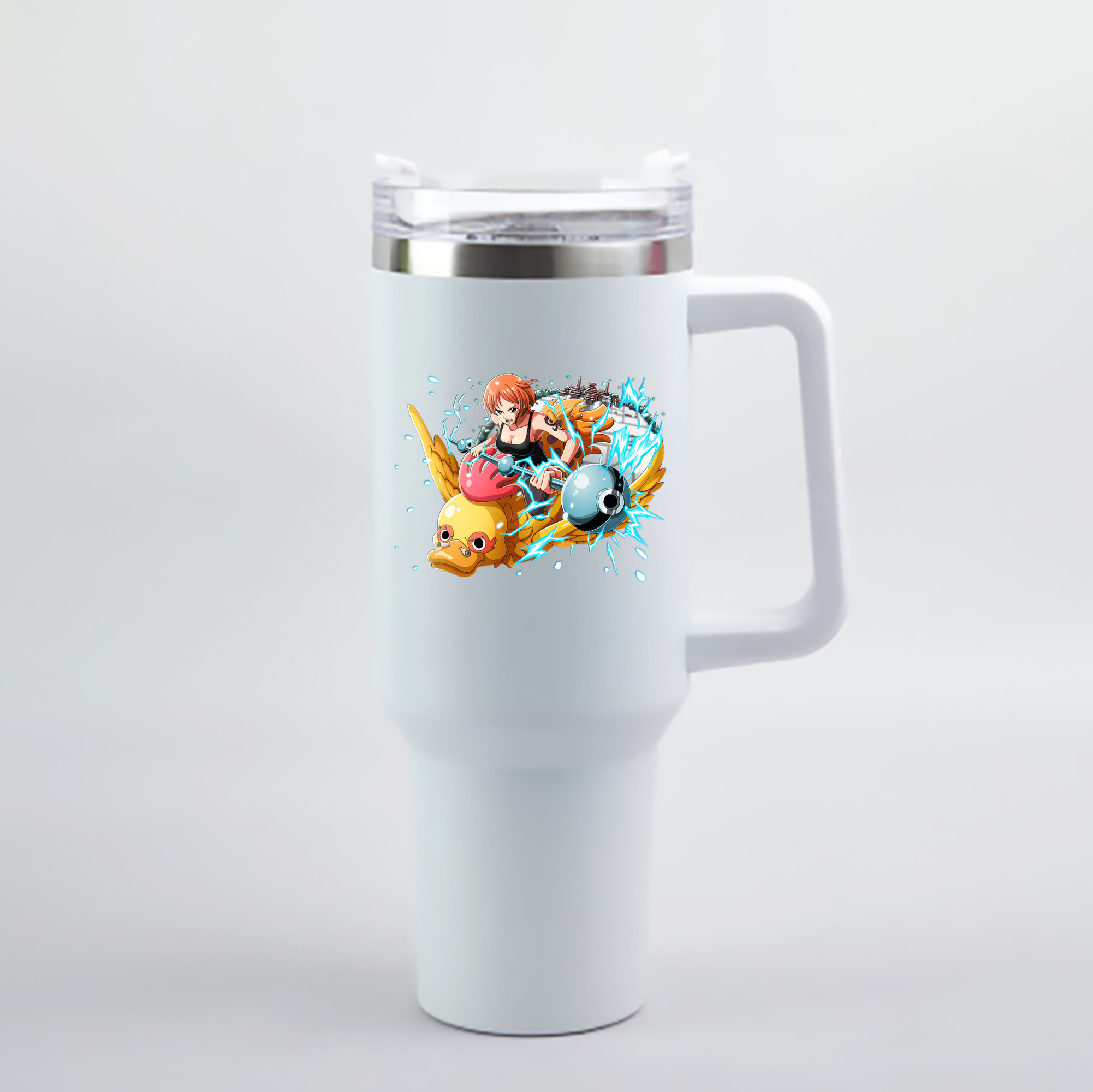 ワンピース ナミ ONE PIECE Nami 1200mL車用タンブラー - クリスタルステッカー（プラスチックストロー付き）