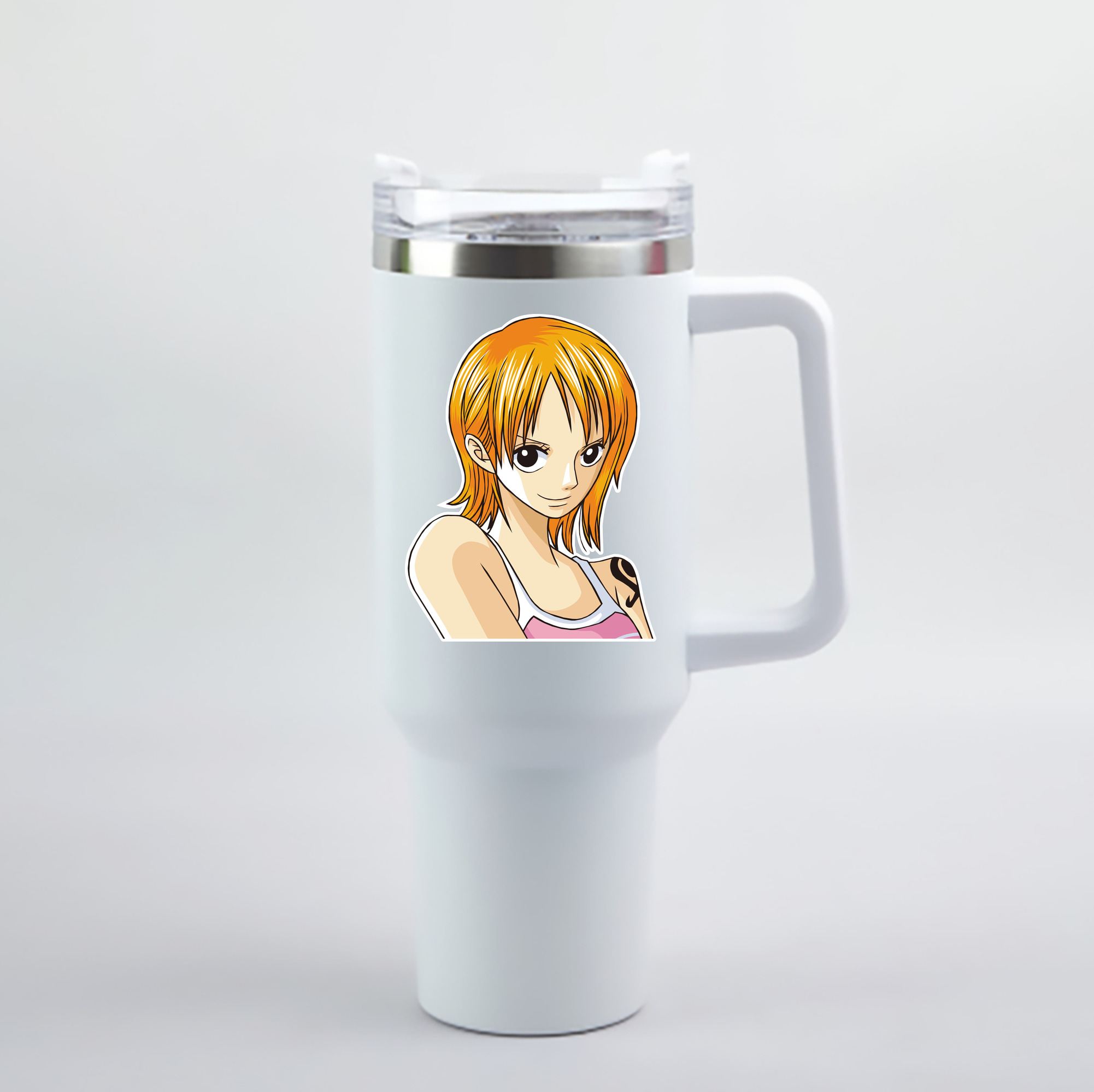 ワンピース ナミ ONE PIECE Nami 1200mL車用タンブラー - クリスタルステッカー（プラスチックストロー付き）
