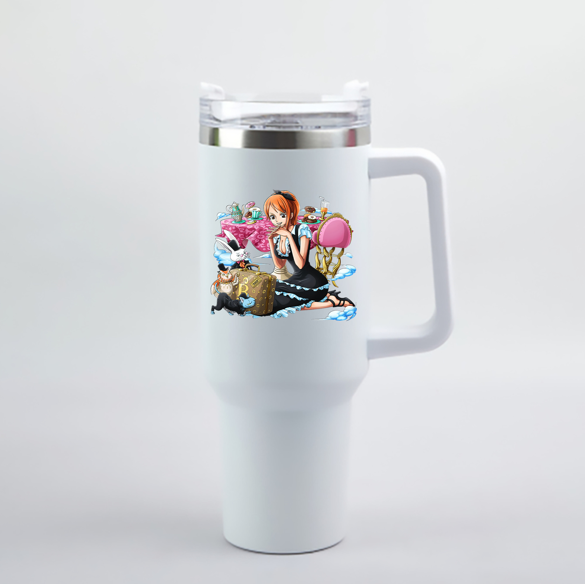 ワンピース ナミ ONE PIECE Nami 1200mL車用タンブラー - クリスタルステッカー（プラスチックストロー付き）