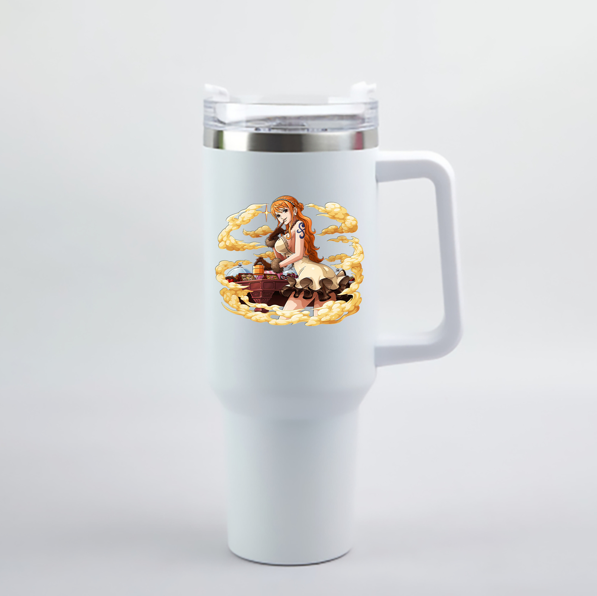 ワンピース ナミ ONE PIECE Nami 1200mL車用タンブラー - クリスタルステッカー（プラスチックストロー付き）