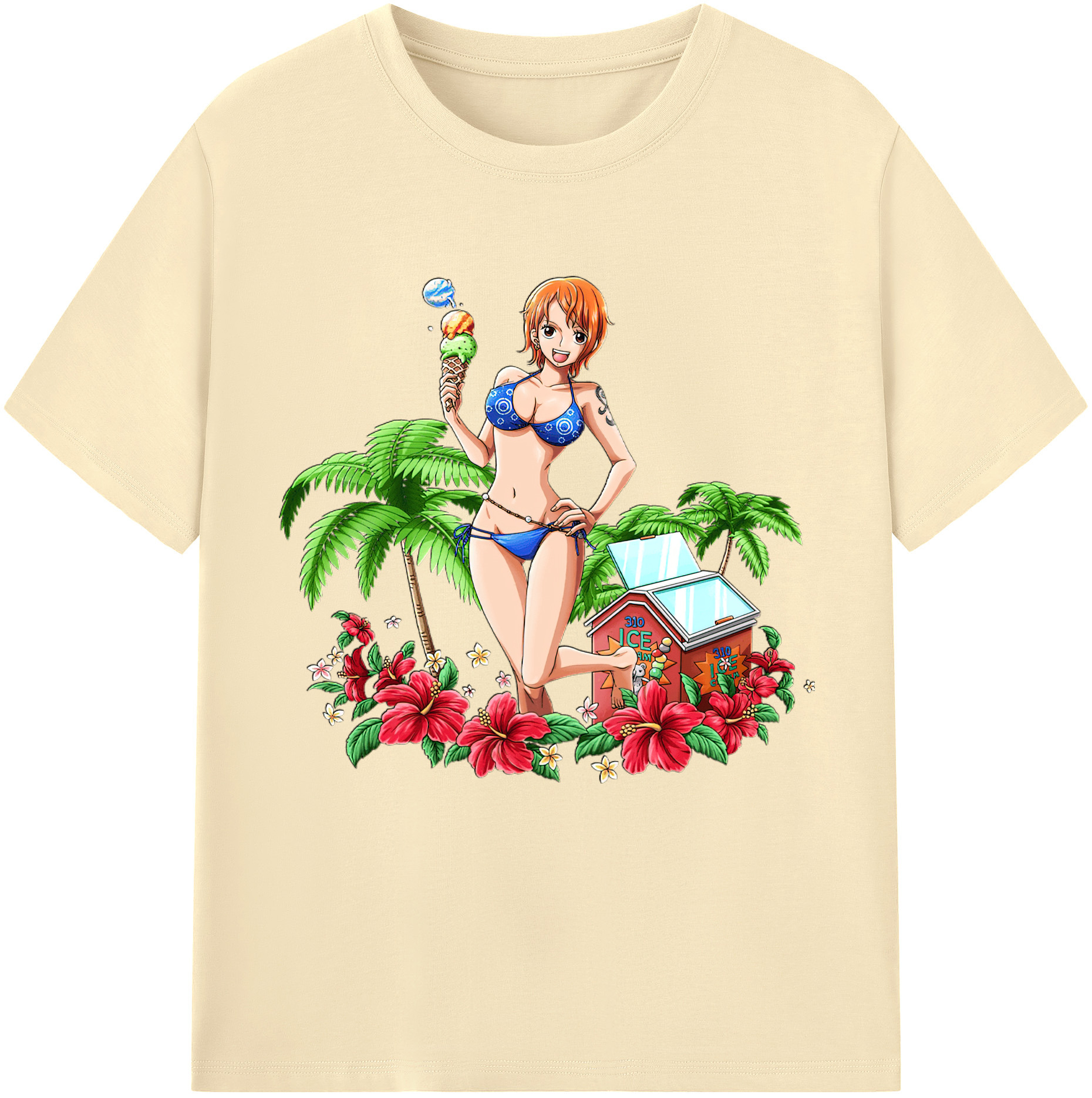 ワンピース ナミ ONE PIECE Nami 綿100％半袖Tシャツ（フロントプリント）