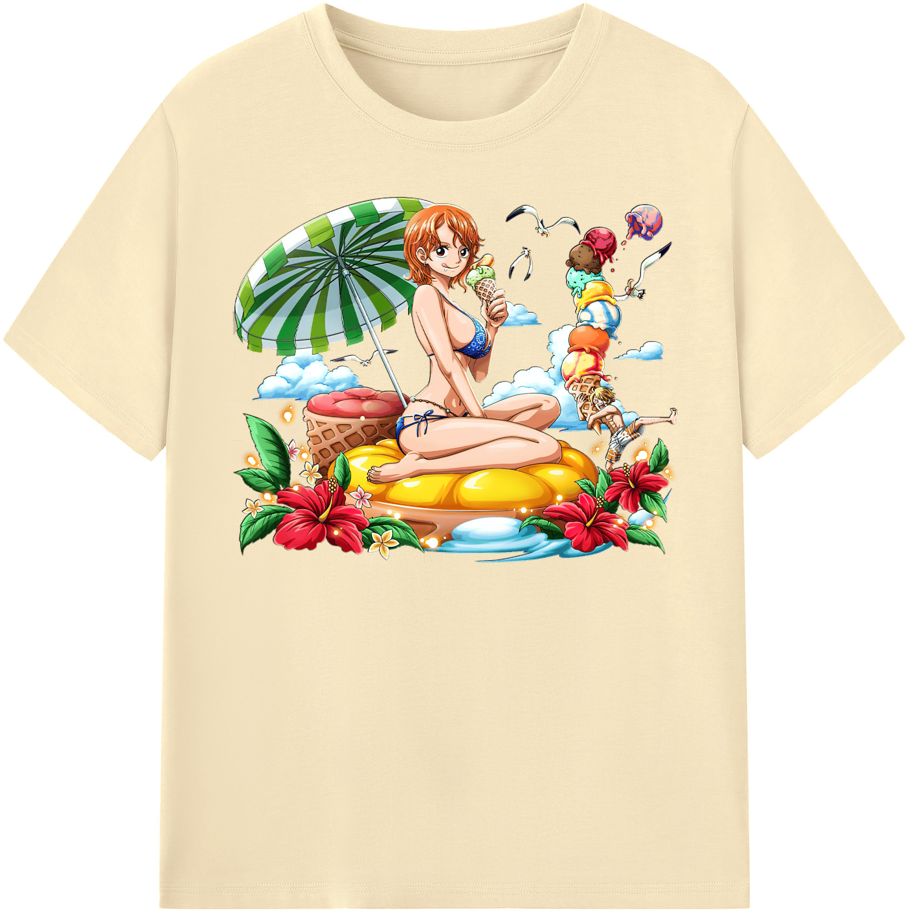 ワンピース ナミ ONE PIECE Nami 綿100％半袖Tシャツ（フロントプリント）