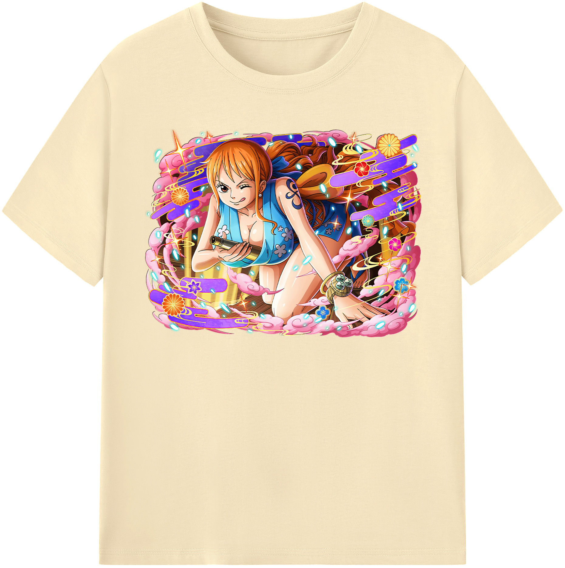 ワンピース ナミ ONE PIECE Nami 綿100％半袖Tシャツ（フロントプリント）