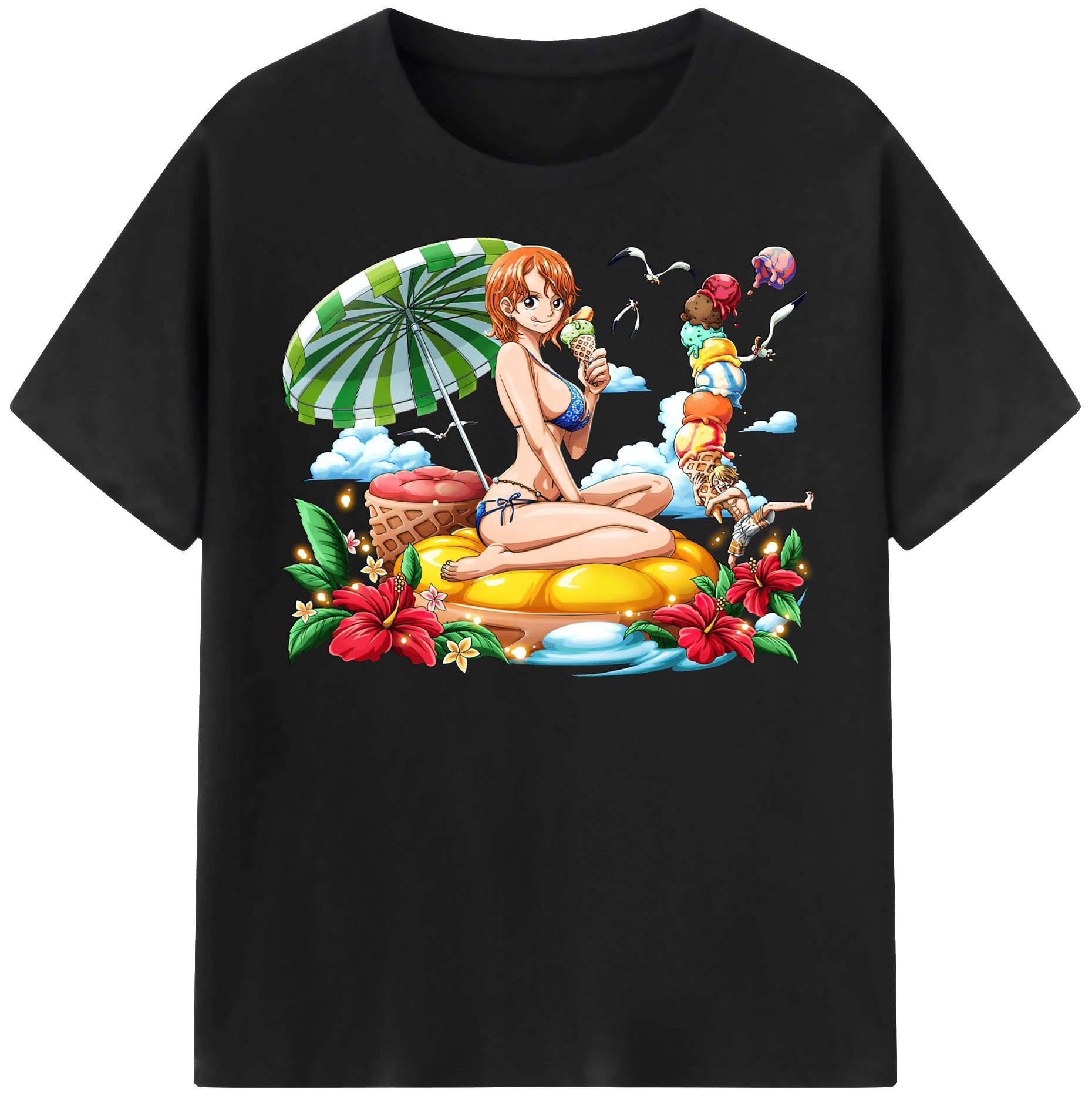 ワンピース ナミ ONE PIECE Nami 綿100％半袖Tシャツ（フロントプリント）
