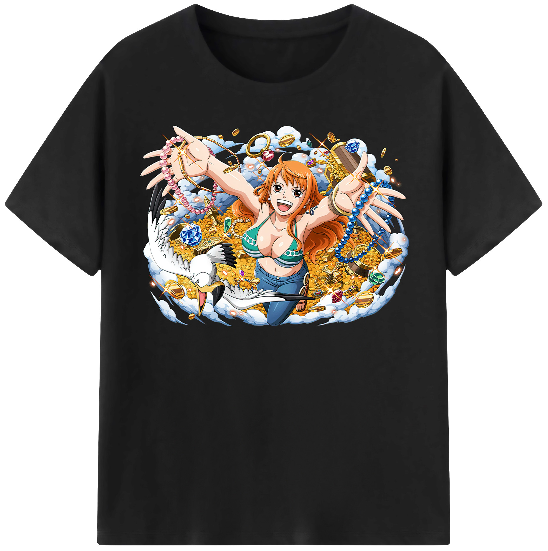 ワンピース ナミ ONE PIECE Nami 綿100％半袖Tシャツ（フロントプリント）