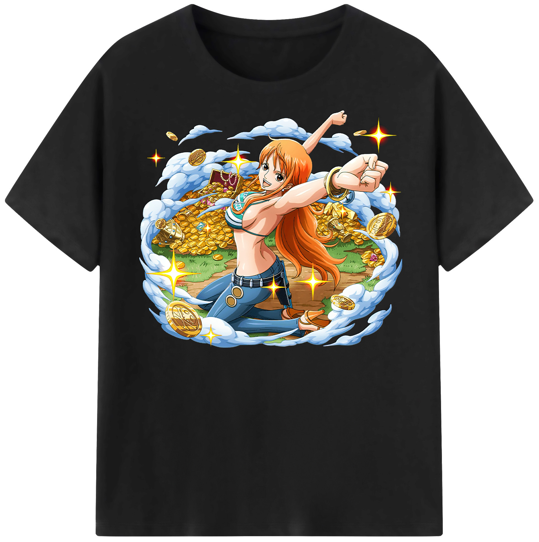 ワンピース ナミ ONE PIECE Nami 綿100％半袖Tシャツ（フロントプリント）