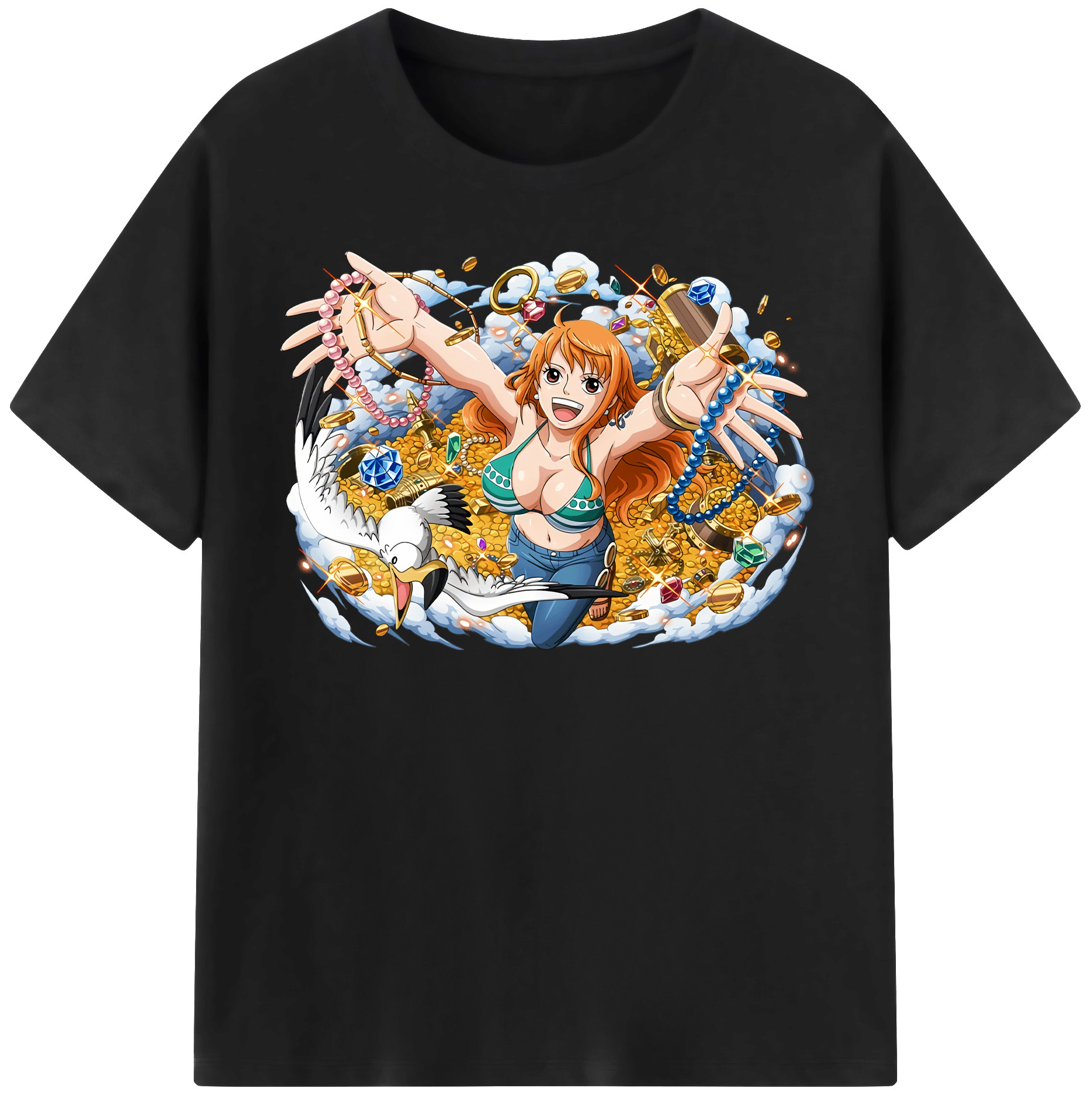 ワンピース ナミ ONE PIECE Nami 綿100％半袖Tシャツ（フロントプリント）