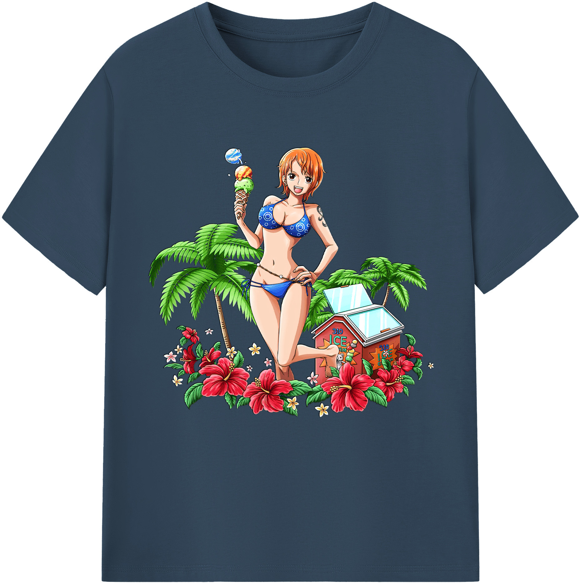 ワンピース ナミ ONE PIECE Nami 綿100％半袖Tシャツ（フロントプリント）