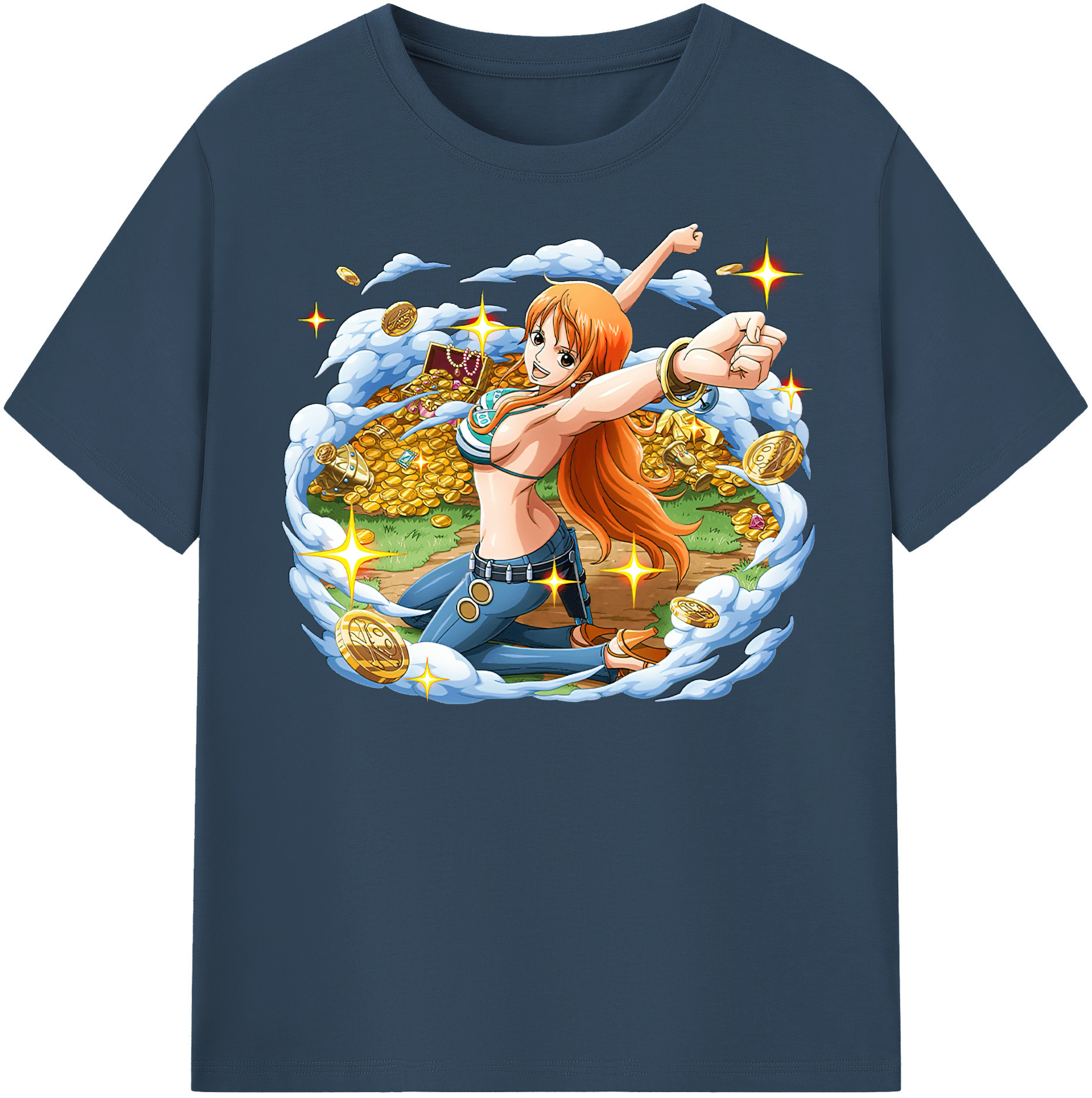 ワンピース ナミ ONE PIECE Nami 綿100％半袖Tシャツ（フロントプリント）