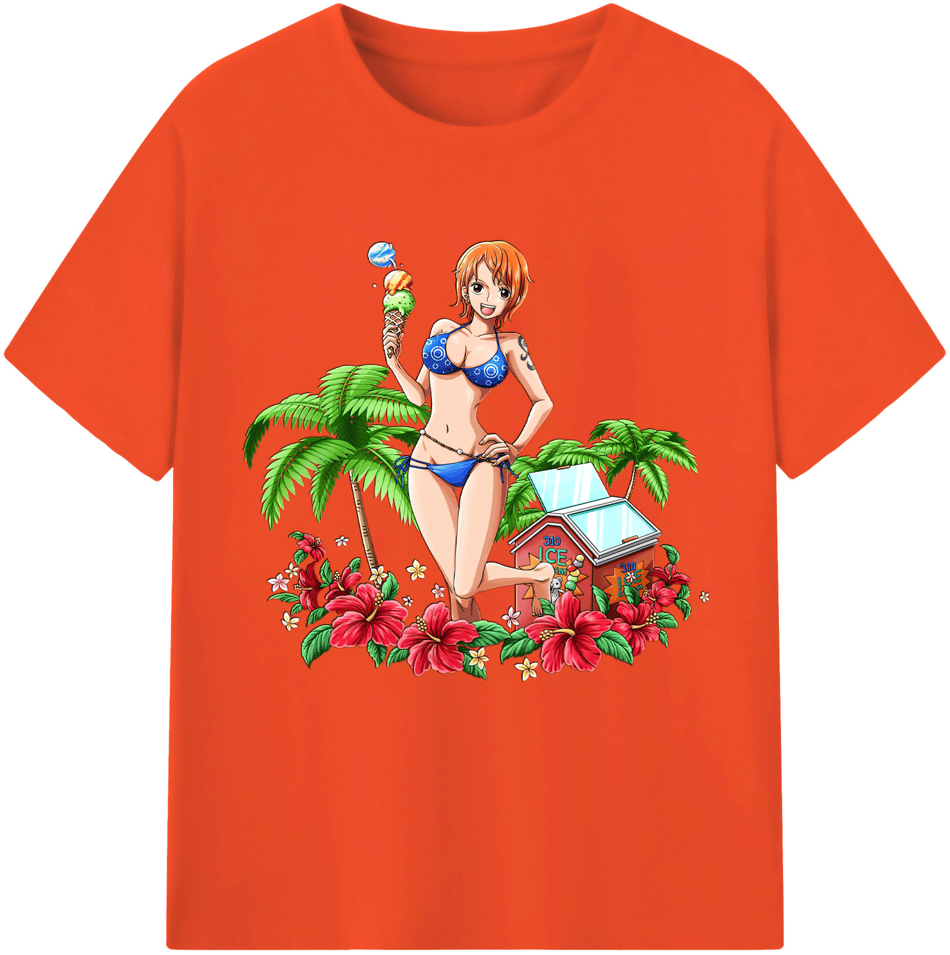 ワンピース ナミ ONE PIECE Nami 綿100％半袖Tシャツ（フロントプリント）