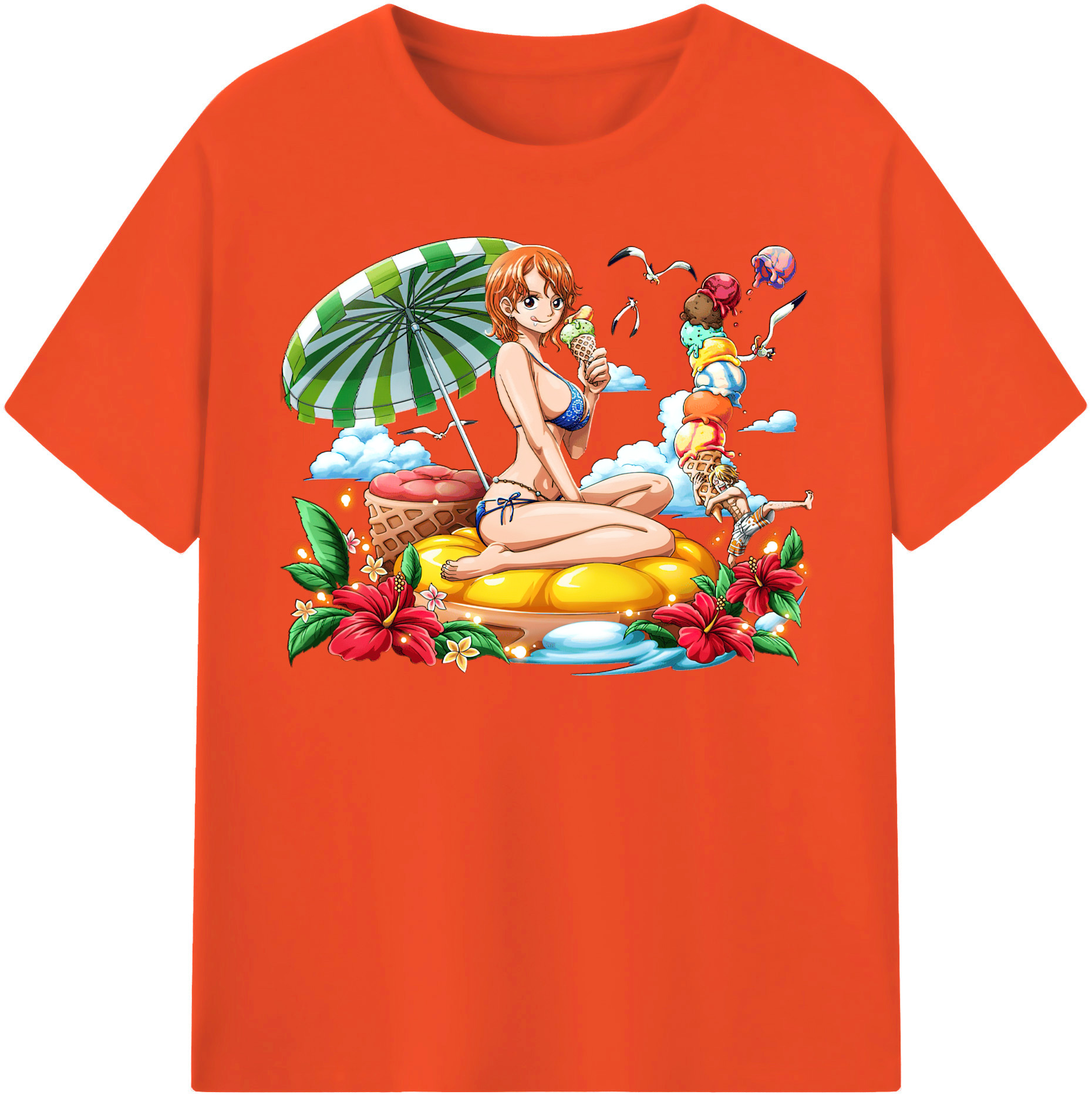 ワンピース ナミ ONE PIECE Nami 綿100％半袖Tシャツ（フロントプリント）