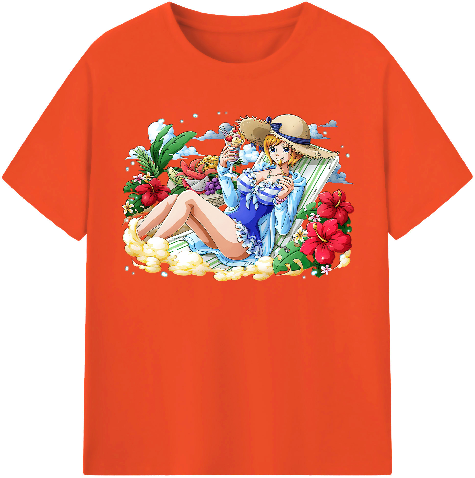 ワンピース ナミ ONE PIECE Nami 綿100％半袖Tシャツ（フロントプリント）