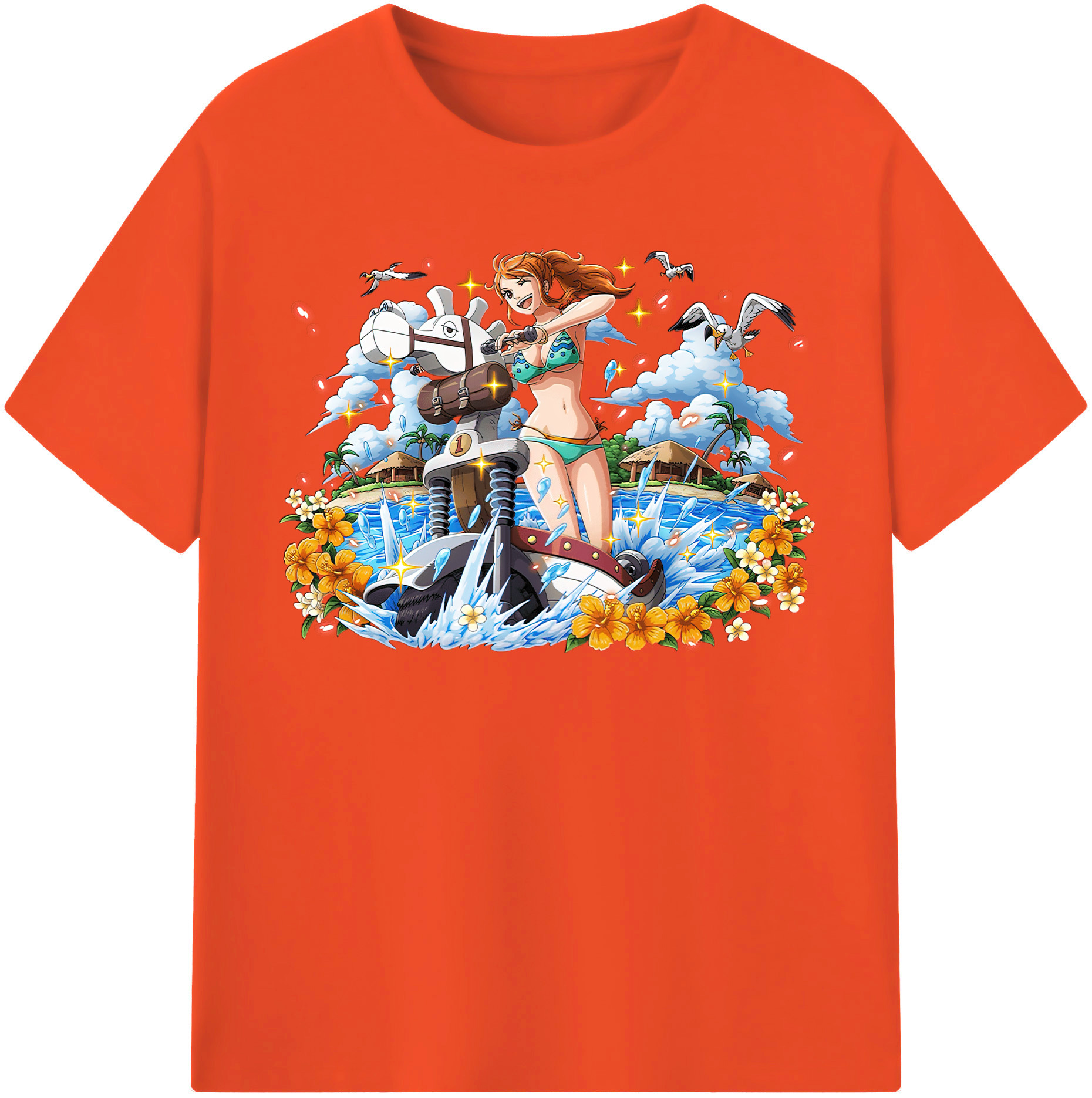 ワンピース ナミ ONE PIECE Nami 綿100％半袖Tシャツ（フロントプリント）