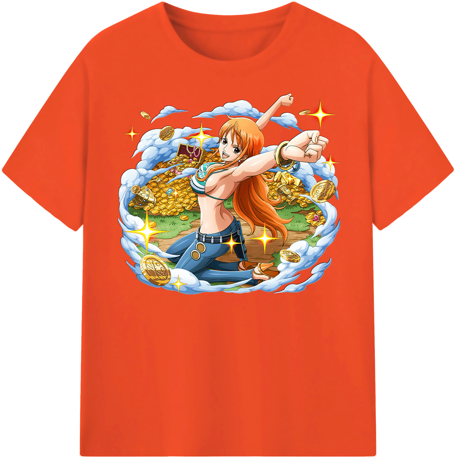 ワンピース ナミ ONE PIECE Nami 綿100％半袖Tシャツ（フロントプリント）