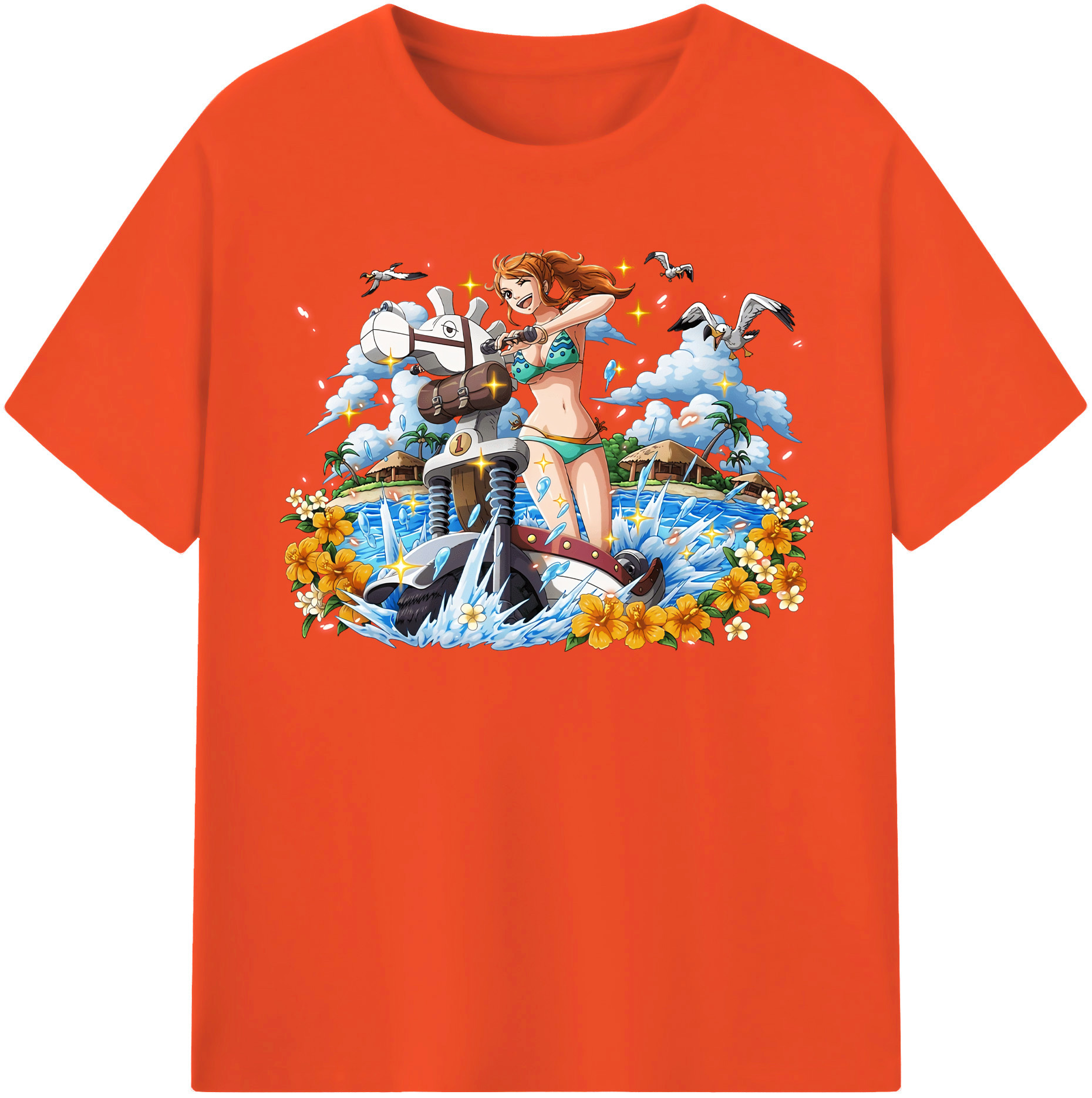 ワンピース ナミ ONE PIECE Nami 綿100％半袖Tシャツ（フロントプリント）