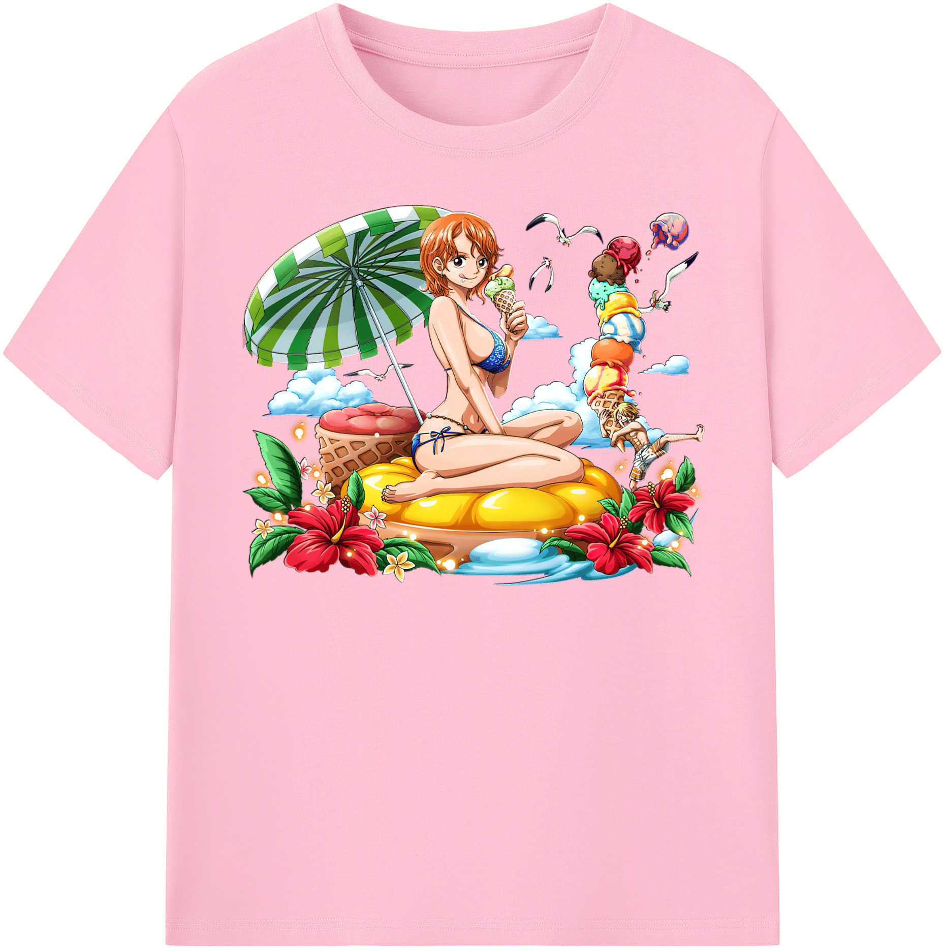 ワンピース ナミ ONE PIECE Nami 綿100％半袖Tシャツ（フロントプリント）