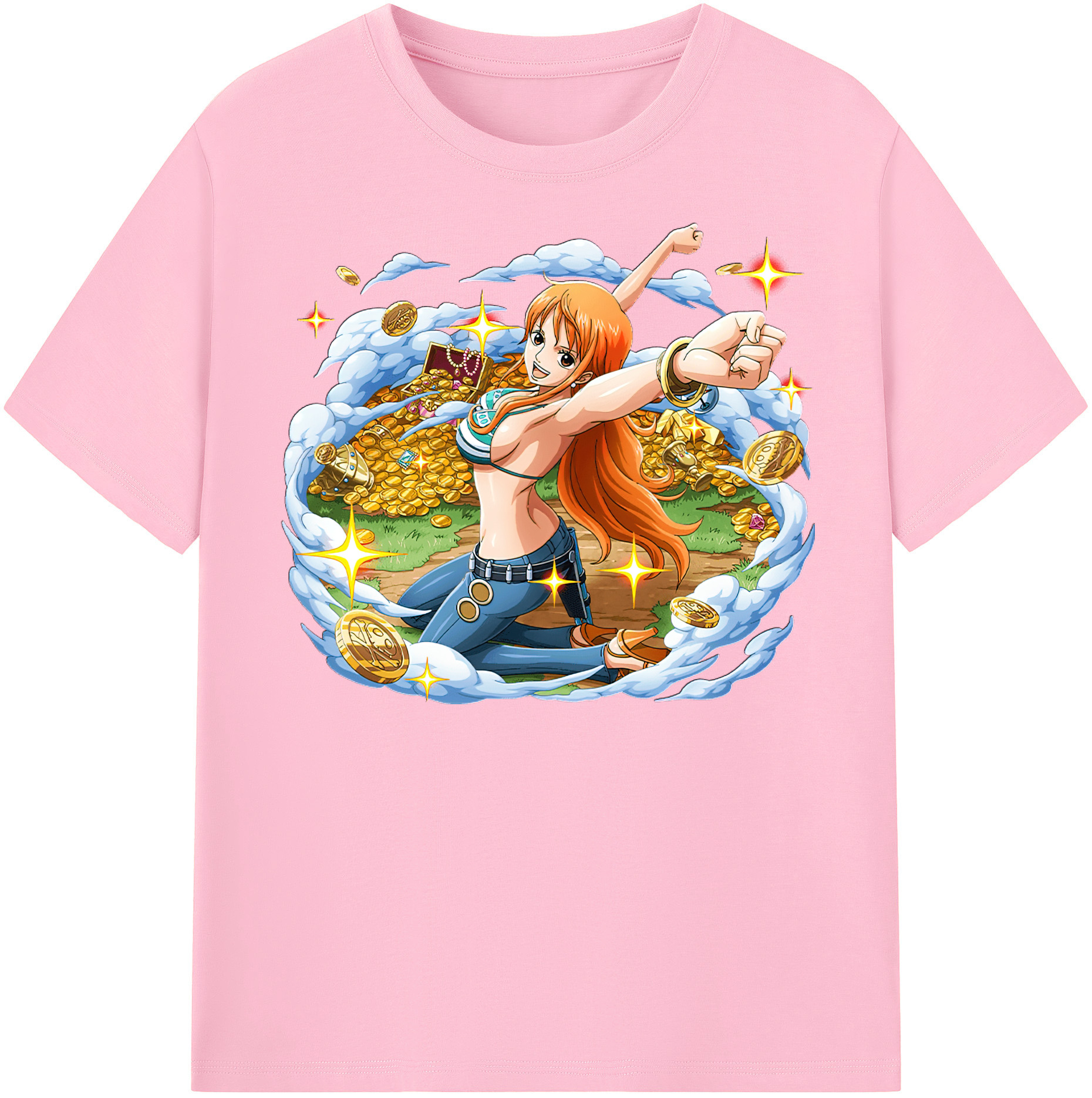 ワンピース ナミ ONE PIECE Nami 綿100％半袖Tシャツ（フロントプリント）