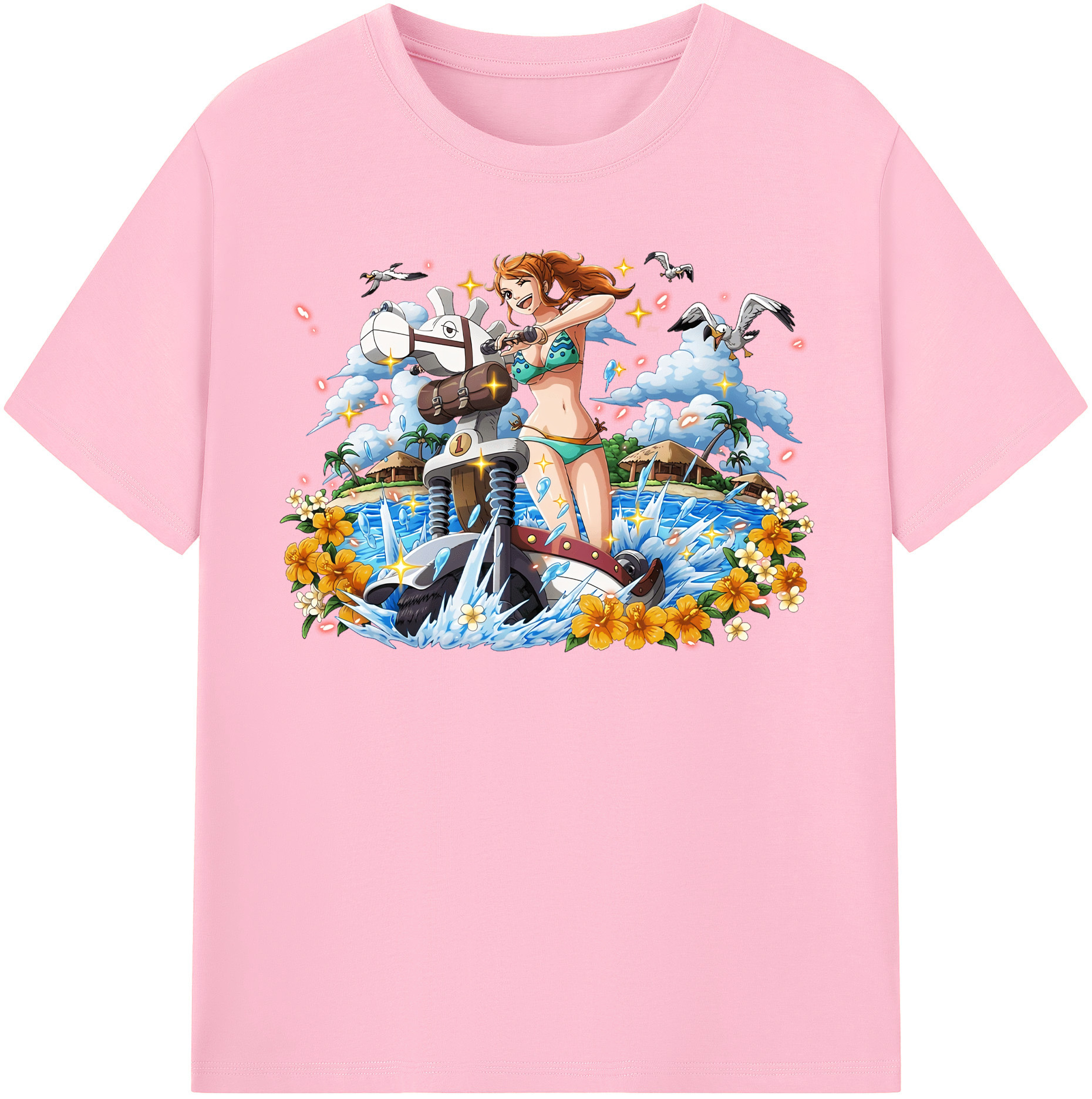 ワンピース ナミ ONE PIECE Nami 綿100％半袖Tシャツ（フロントプリント）