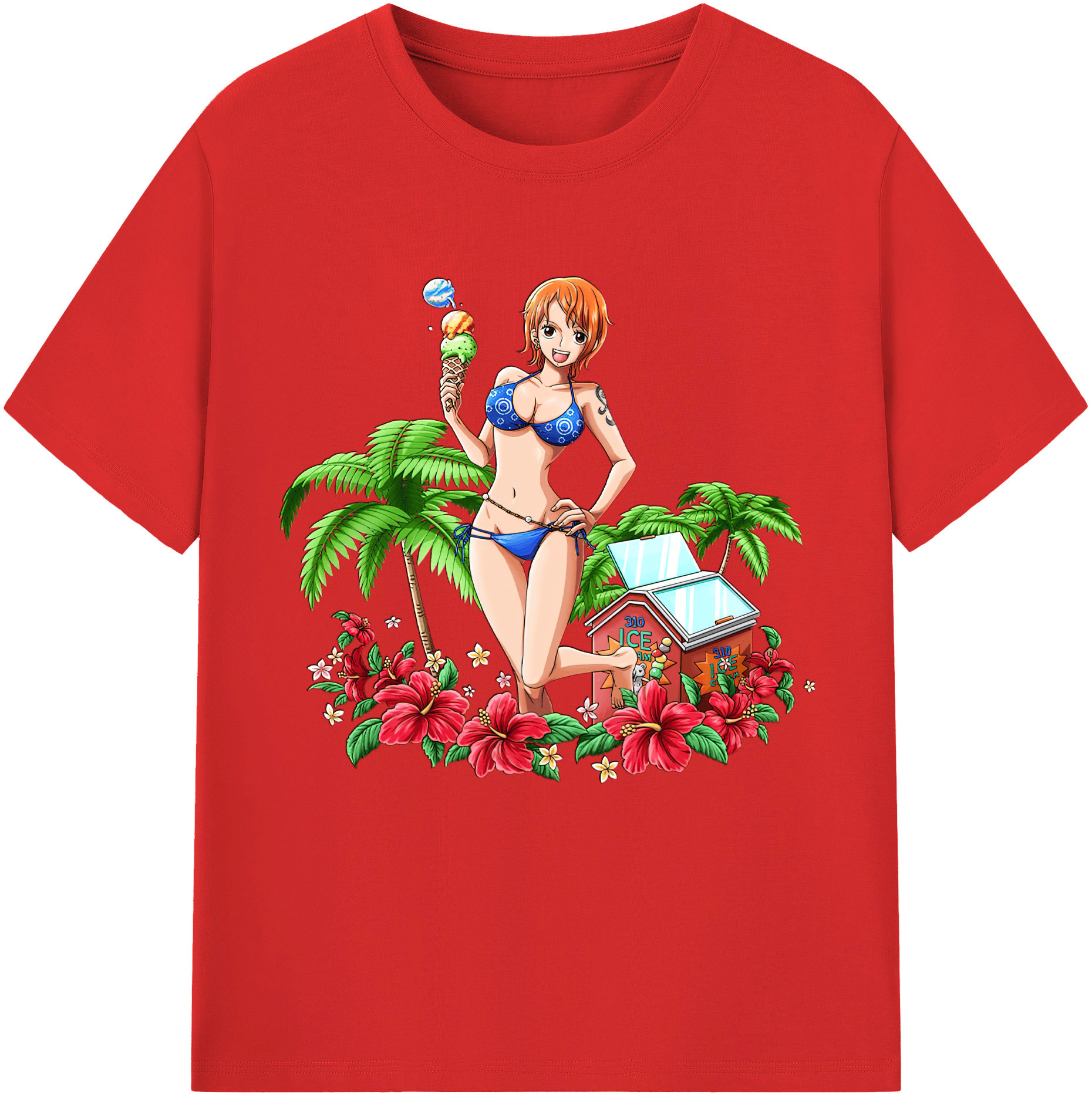 ワンピース ナミ ONE PIECE Nami 綿100％半袖Tシャツ（フロントプリント）