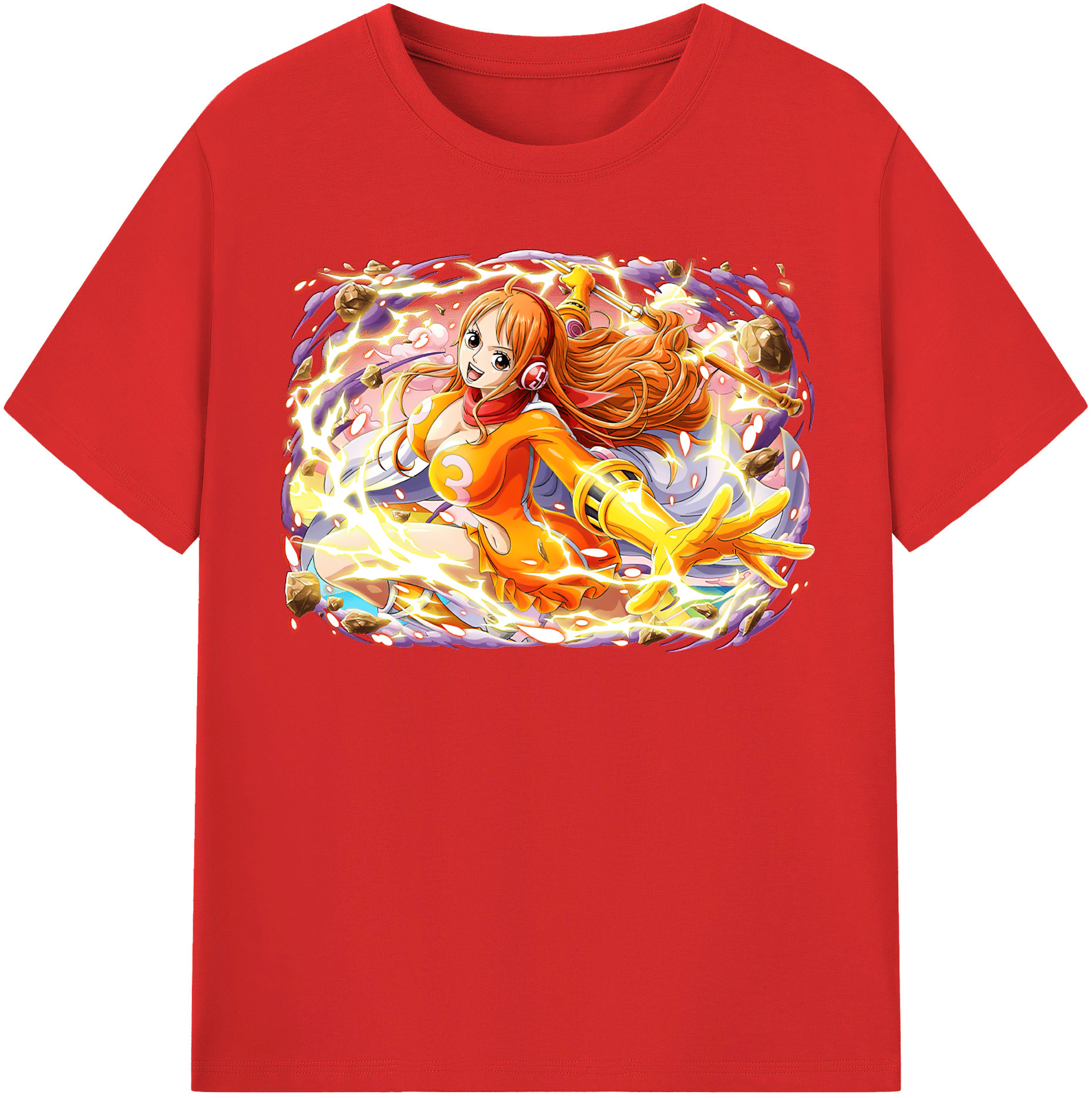 ワンピース ナミ ONE PIECE Nami 綿100％半袖Tシャツ（フロントプリント）