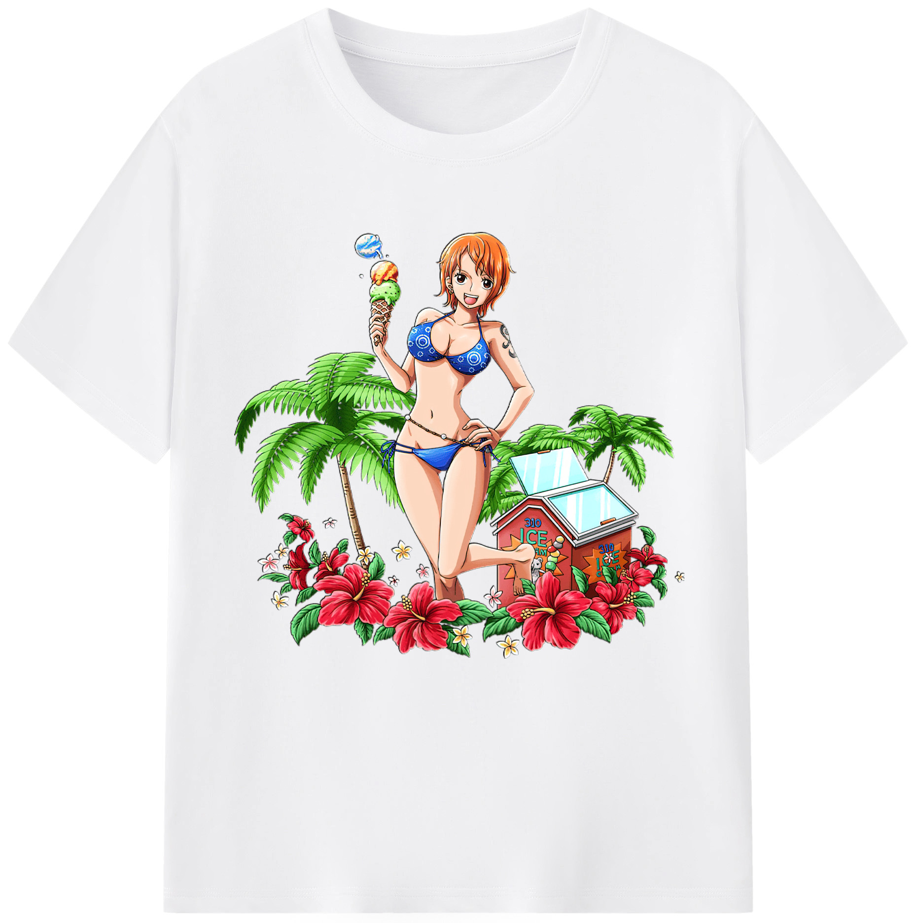 ワンピース ナミ ONE PIECE Nami 綿100％半袖Tシャツ（フロントプリント）