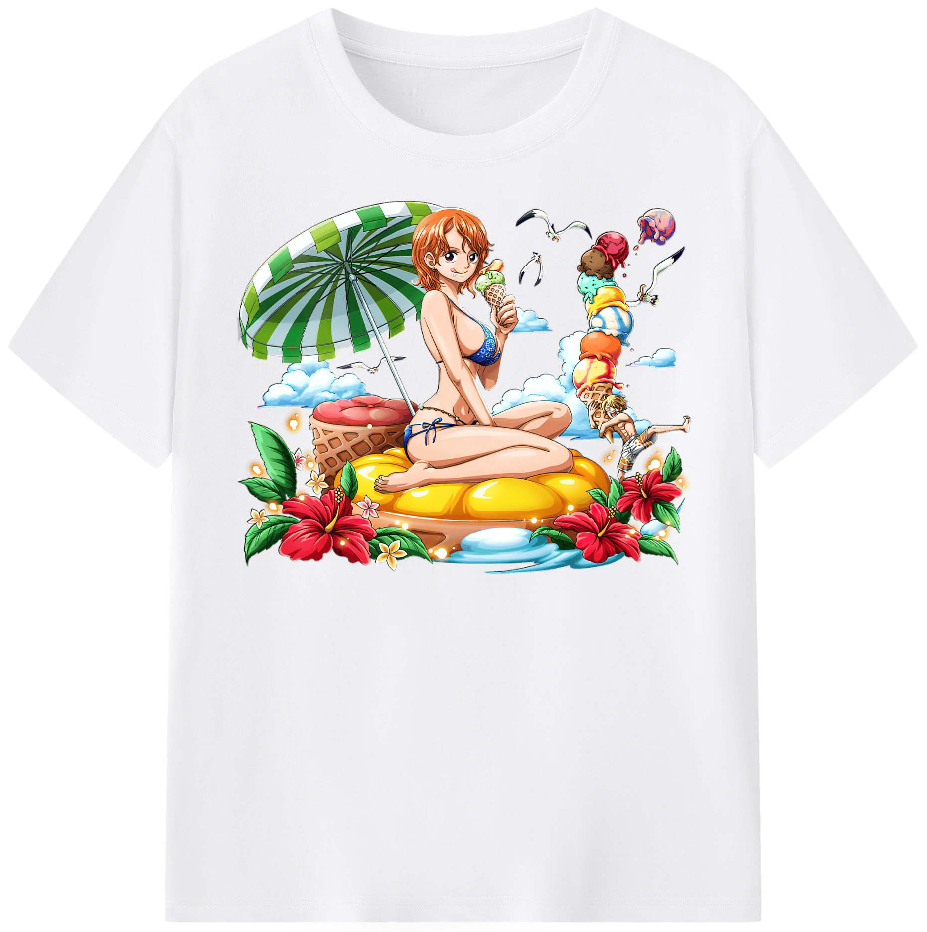 ワンピース ナミ ONE PIECE Nami 綿100％半袖Tシャツ（フロントプリント）
