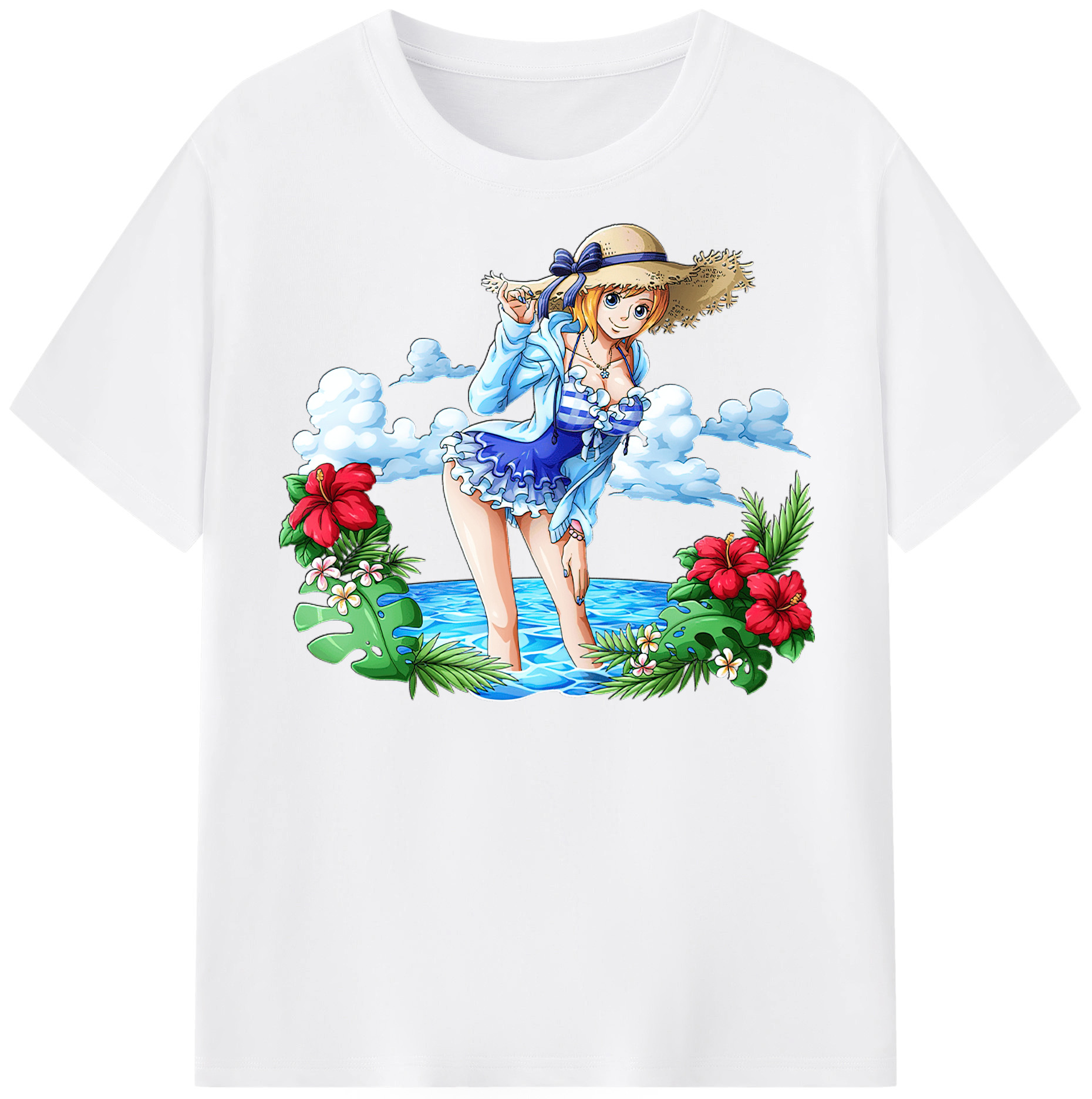ワンピース ナミ ONE PIECE Nami 綿100％半袖Tシャツ（フロントプリント）