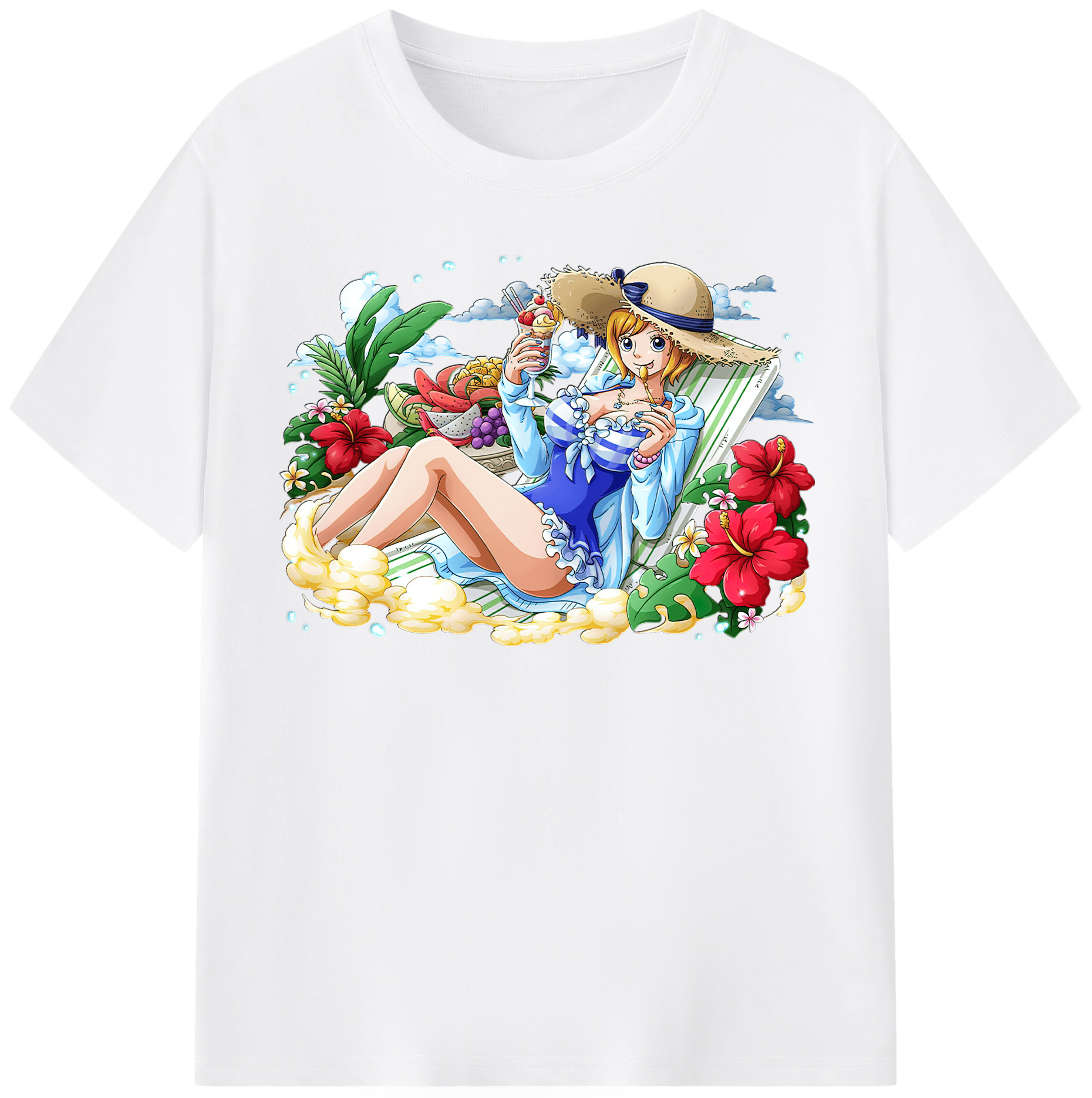 ワンピース ナミ ONE PIECE Nami 綿100％半袖Tシャツ（フロントプリント）