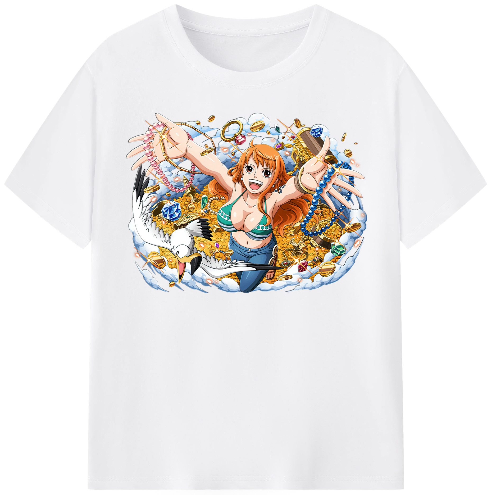 ワンピース ナミ ONE PIECE Nami 綿100％半袖Tシャツ（フロントプリント）