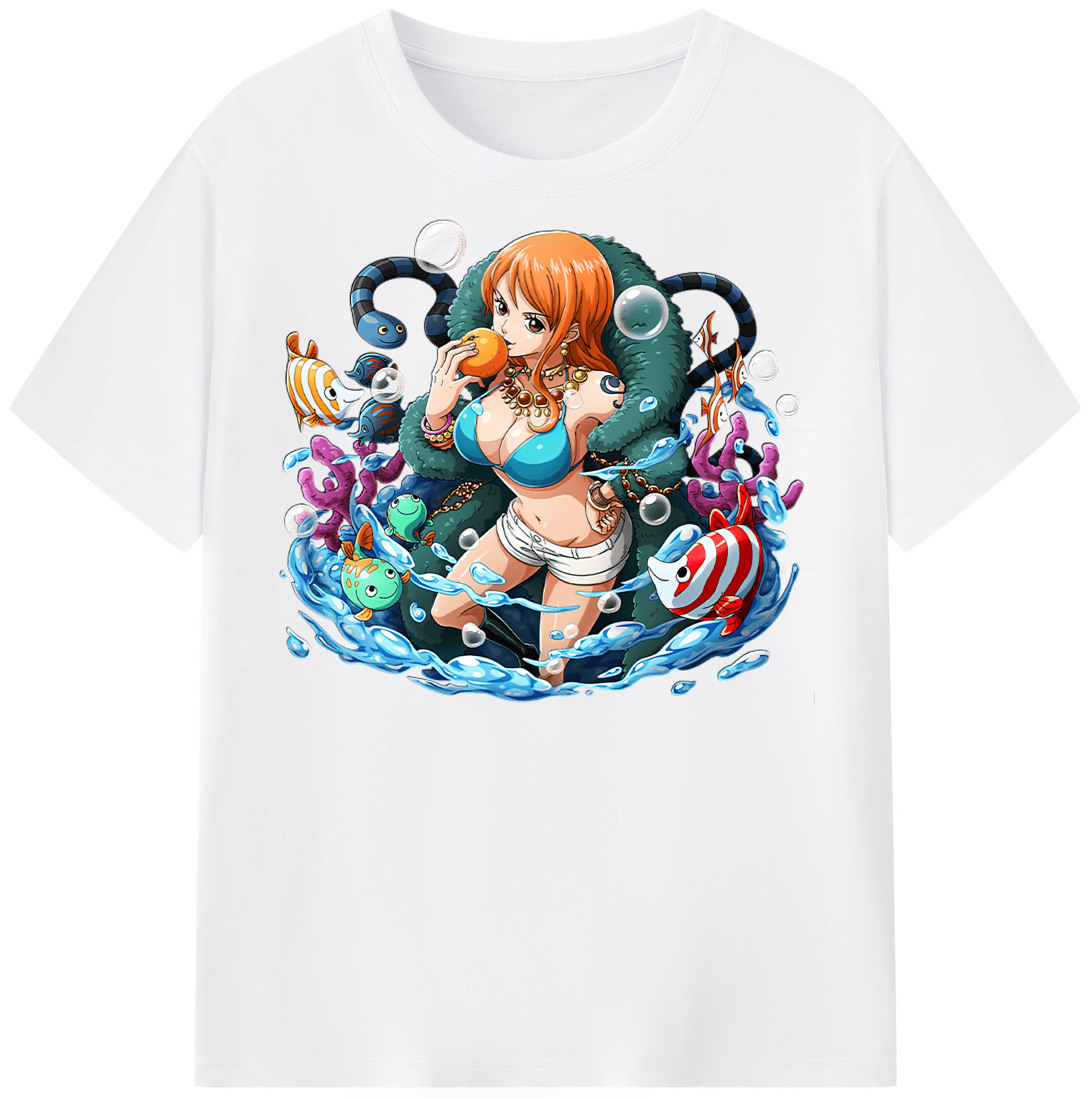 ワンピース ナミ ONE PIECE Nami 綿100％半袖Tシャツ（フロントプリント）