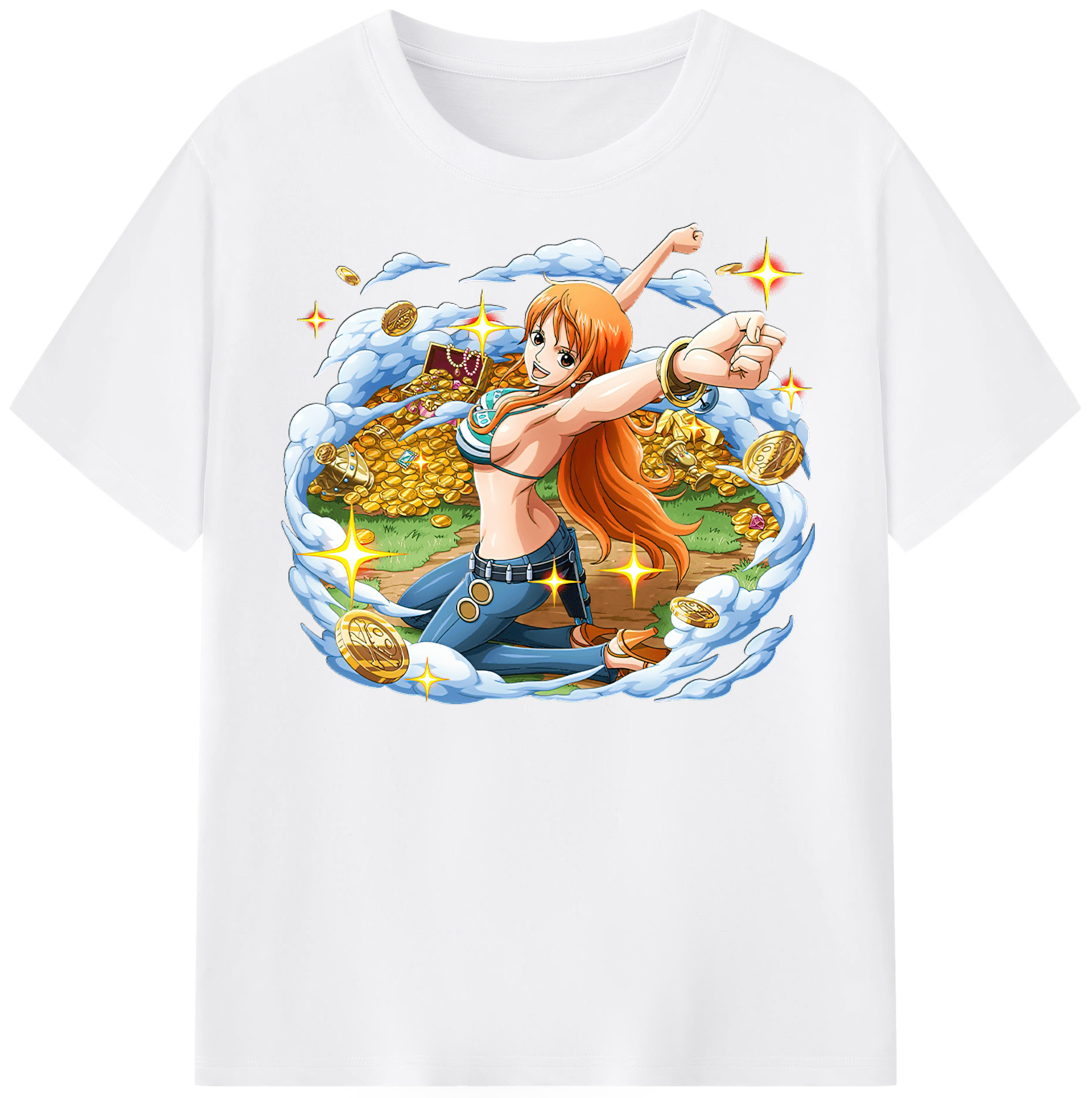 ワンピース ナミ ONE PIECE Nami 綿100％半袖Tシャツ（フロントプリント）