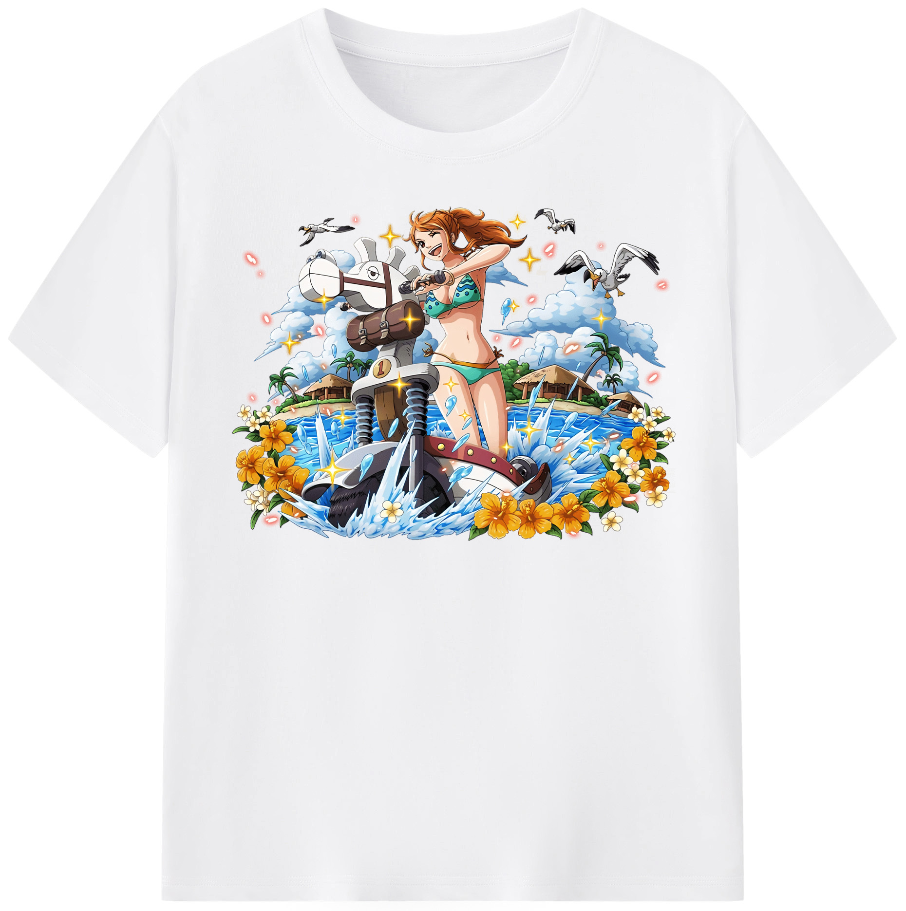 ワンピース ナミ ONE PIECE Nami 綿100％半袖Tシャツ（フロントプリント）