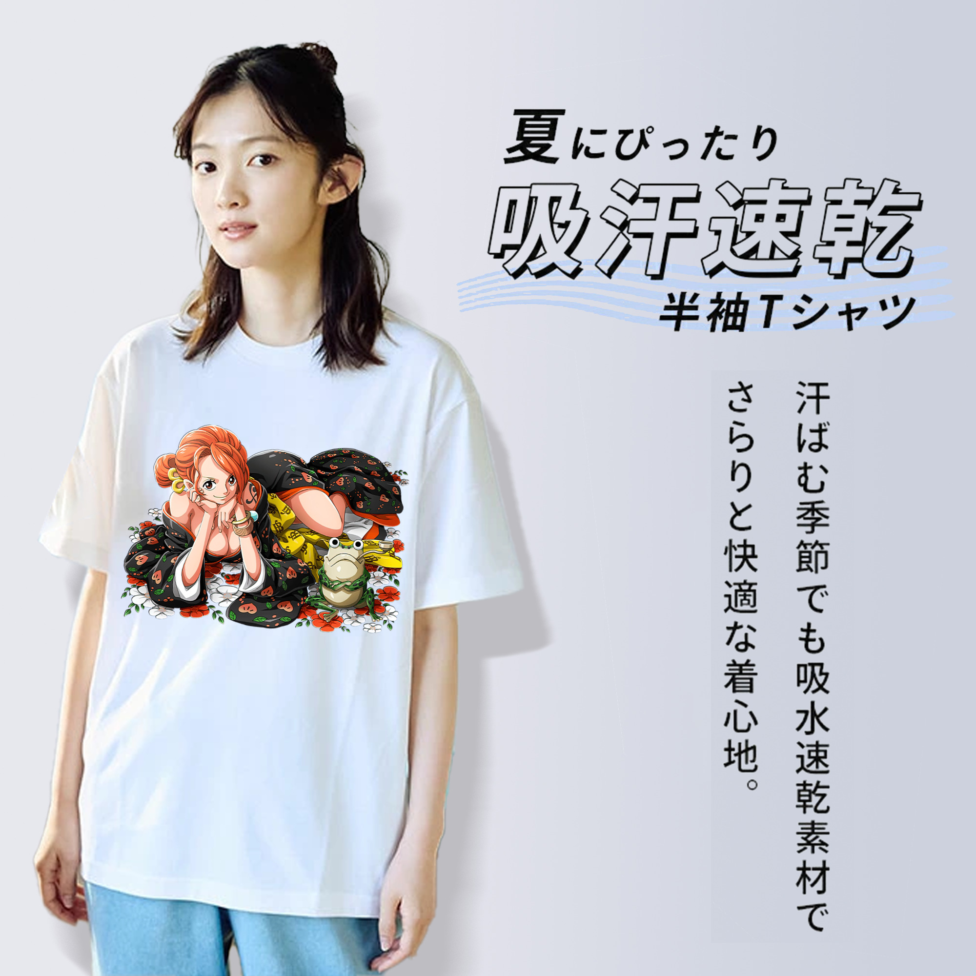 ワンピース ナミ ONE PIECE Nami 綿100％半袖Tシャツ（フロントプリント）