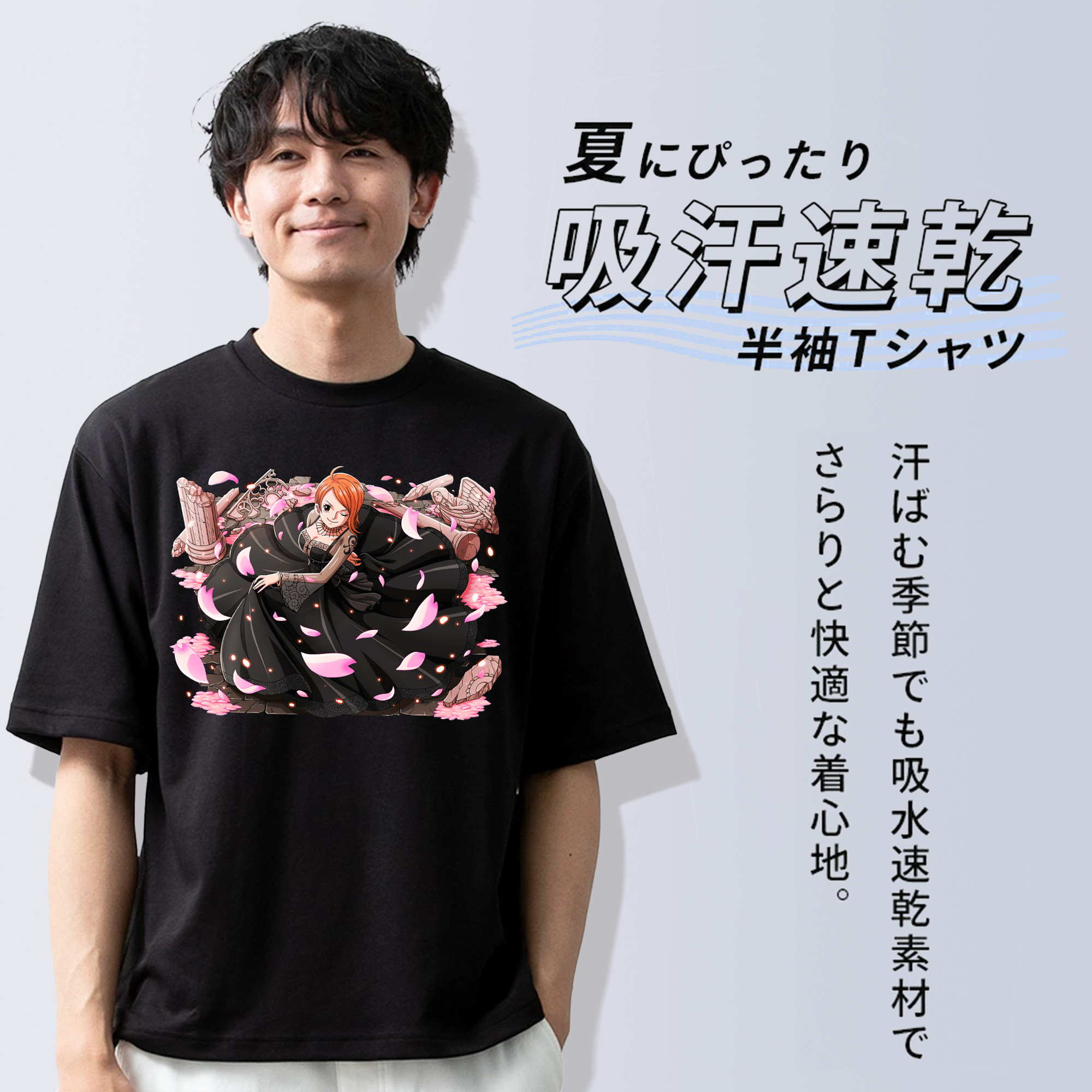ワンピース ナミ ONE PIECE Nami 綿100％半袖Tシャツ（フロントプリント）
