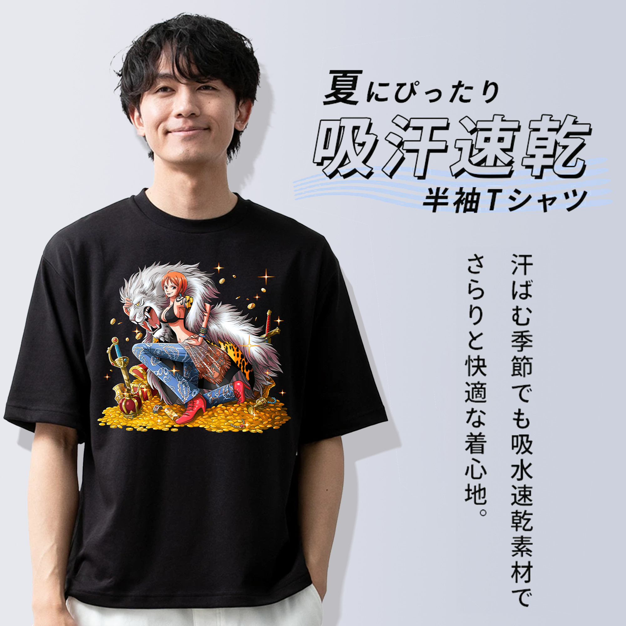 ワンピース ナミ ONE PIECE Nami 綿100％半袖Tシャツ（フロントプリント）