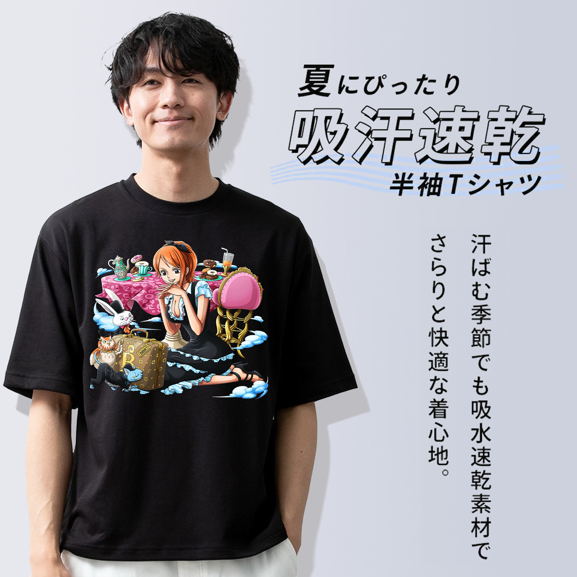 ワンピース ナミ ONE PIECE Nami 綿100％半袖Tシャツ（フロントプリント）