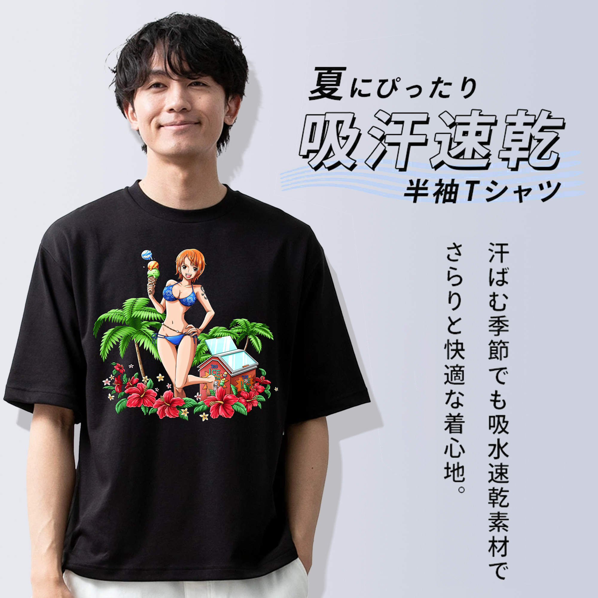 ワンピース ナミ ONE PIECE Nami 綿100％半袖Tシャツ（フロントプリント）