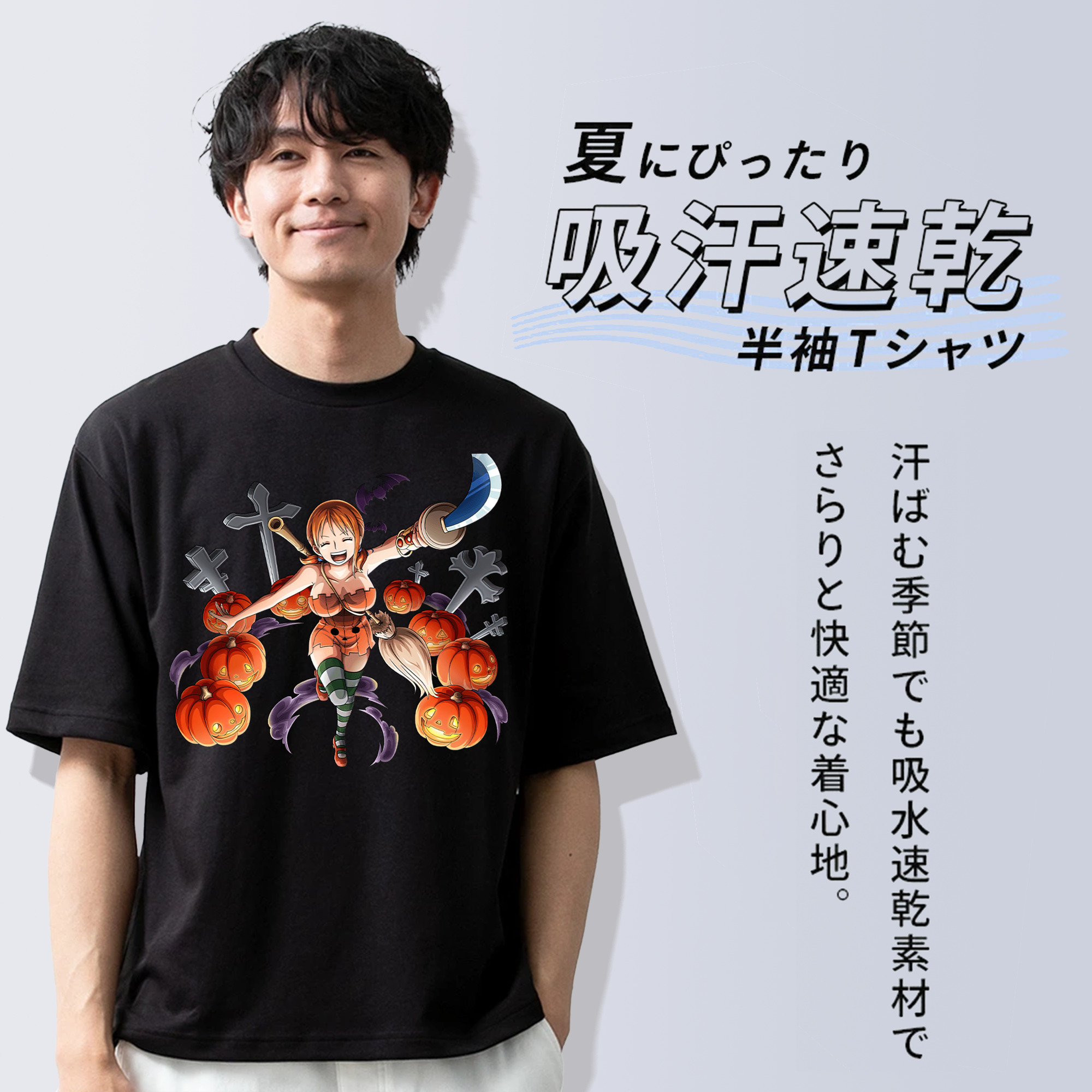 ワンピース ナミ ONE PIECE Nami 綿100％半袖Tシャツ（フロントプリント）