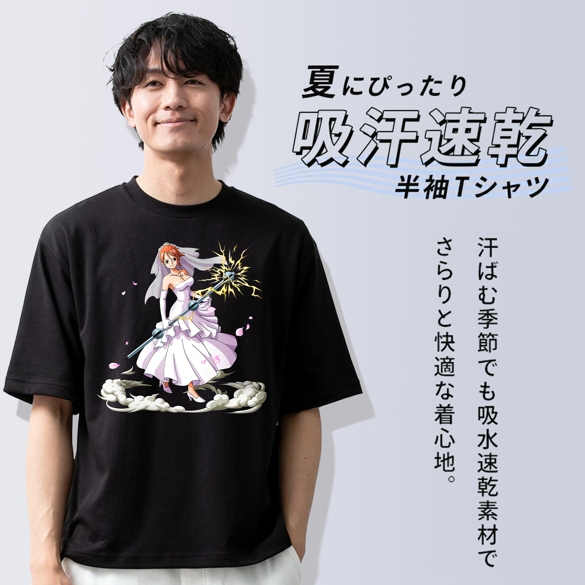 ワンピース ナミ ONE PIECE Nami 綿100％半袖Tシャツ（フロントプリント）