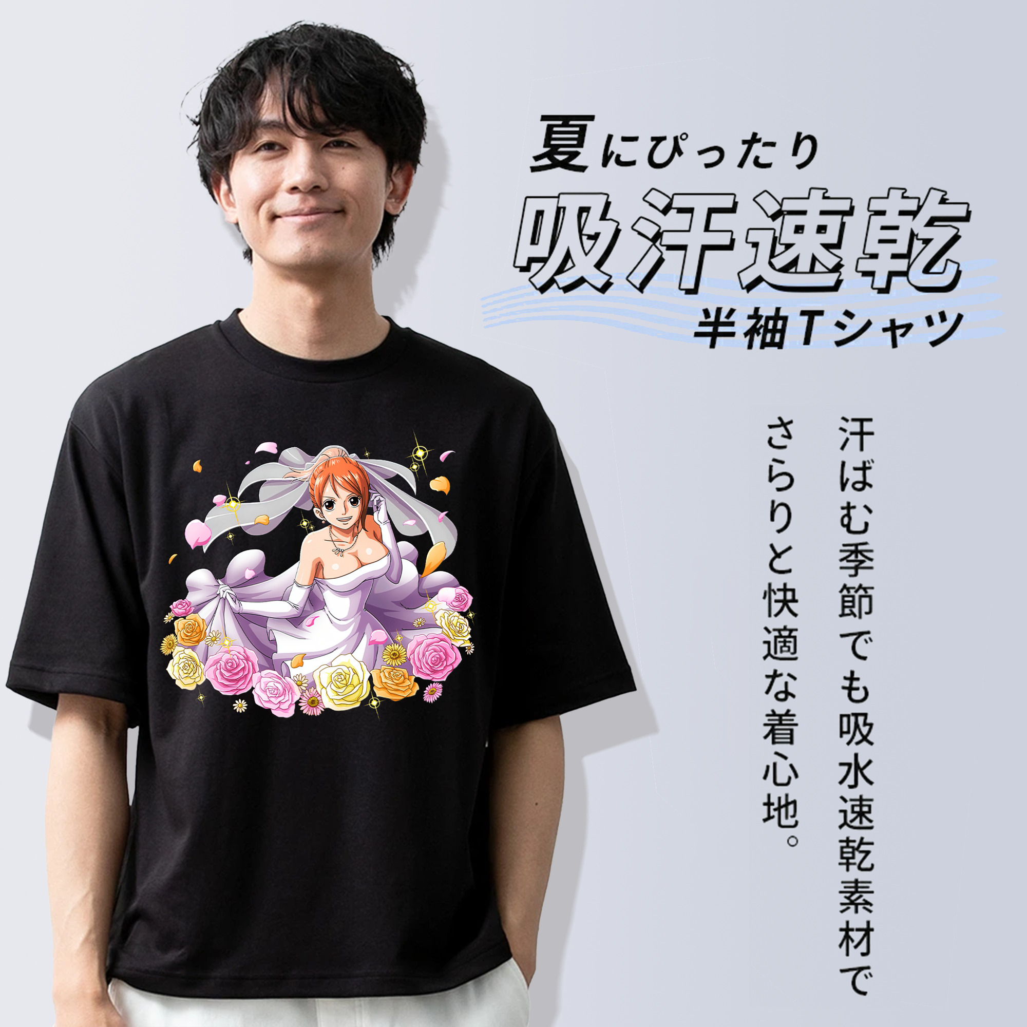 ワンピース ナミ ONE PIECE Nami 綿100％半袖Tシャツ（フロントプリント）